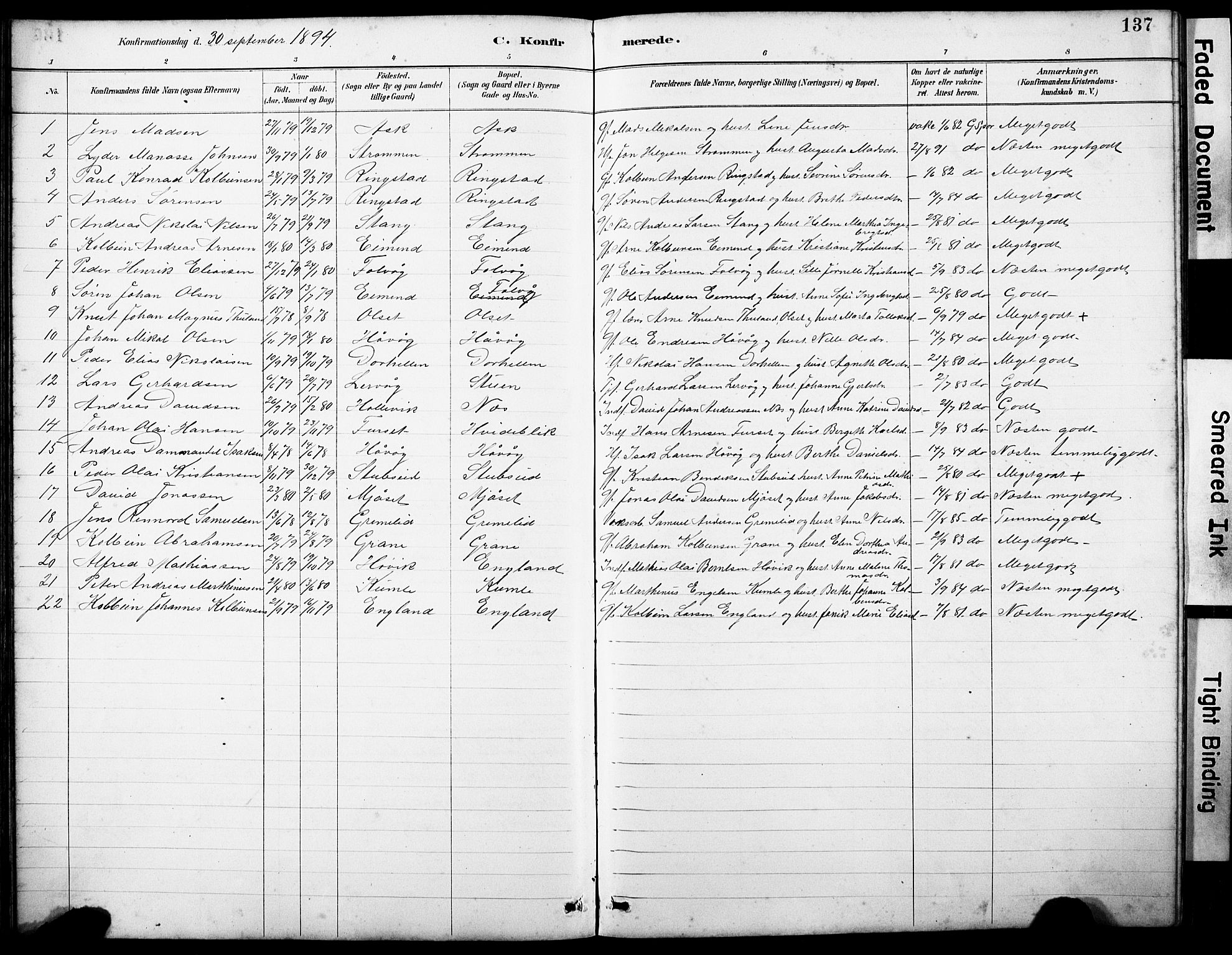 Askvoll sokneprestembete, AV/SAB-A-79501/H/Hab/Haba/L0003: Parish register (copy) no. A 3, 1886-1928, p. 137