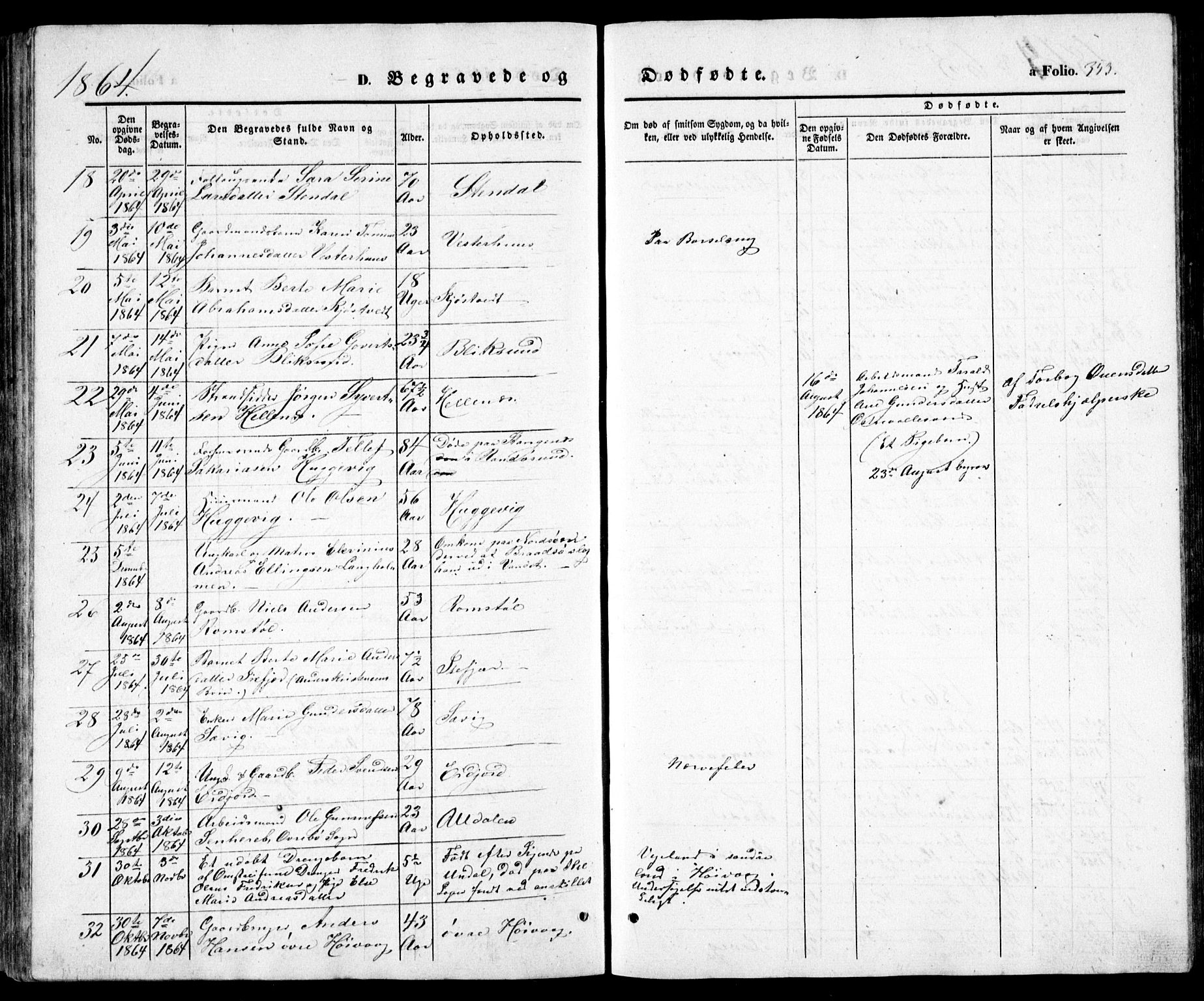 Høvåg sokneprestkontor, SAK/1111-0025/F/Fb/L0002: Parish register (copy) no. B 2, 1847-1869, p. 353