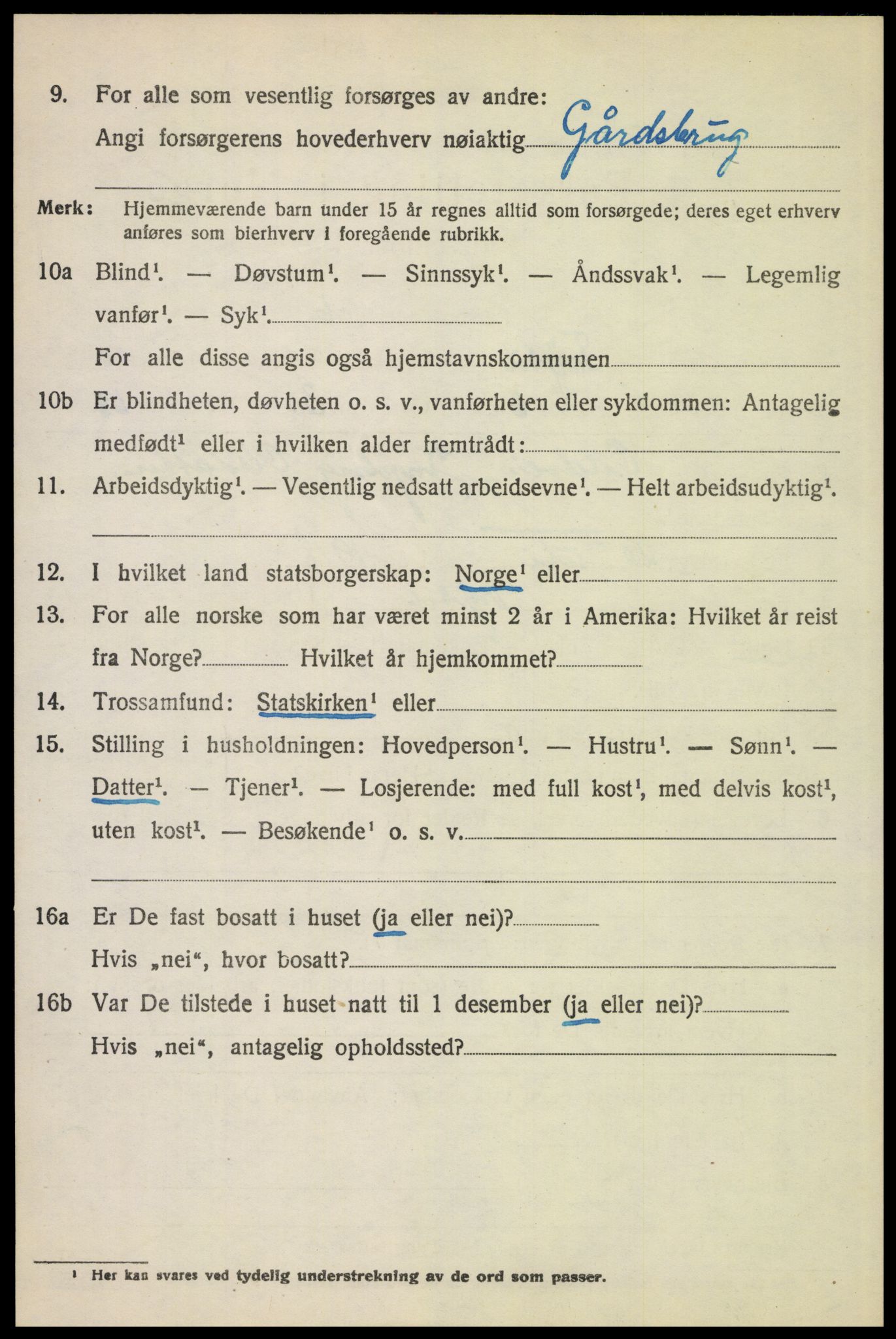 SAH, 1920 census for Trysil, 1920, p. 6932