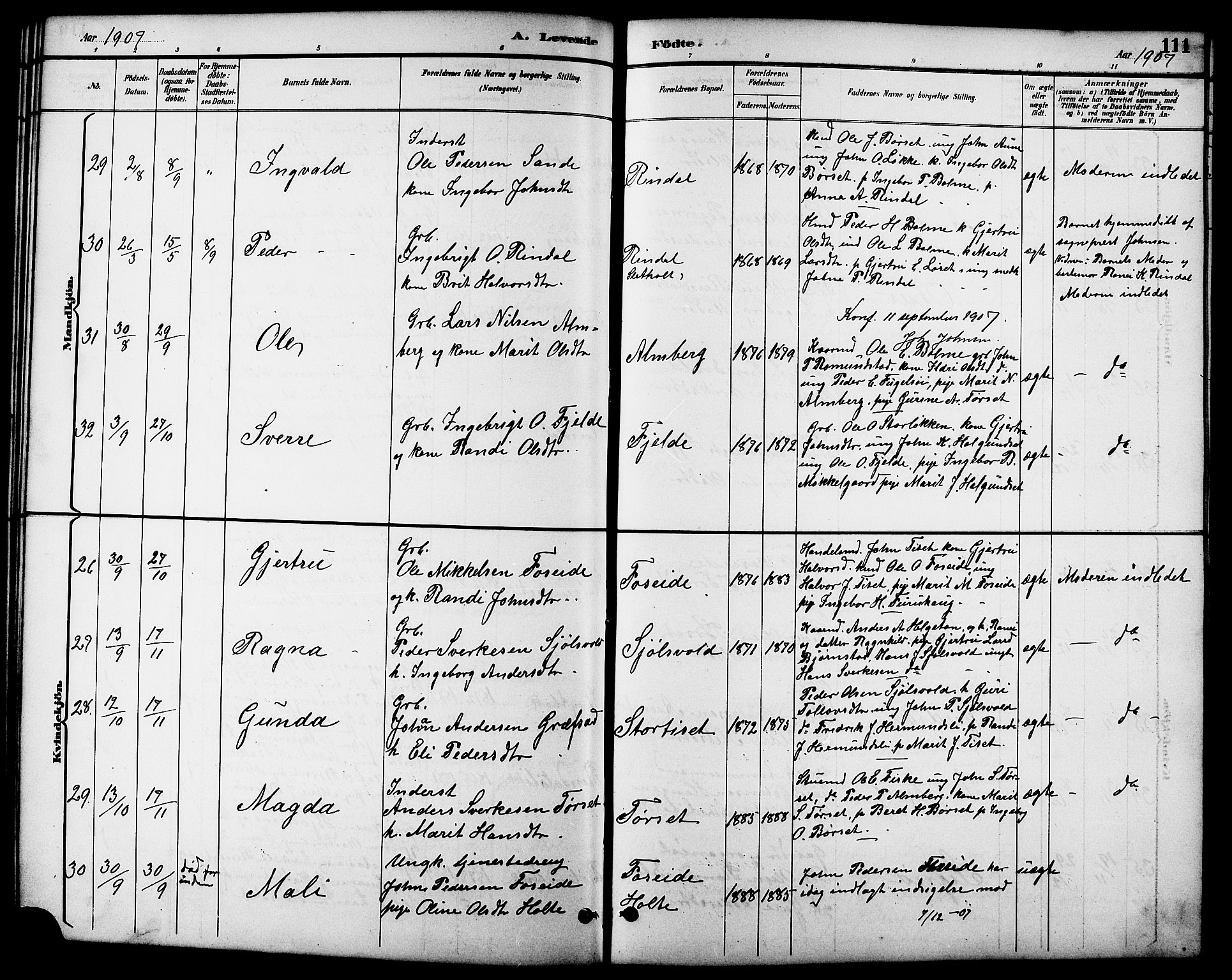 Ministerialprotokoller, klokkerbøker og fødselsregistre - Møre og Romsdal, SAT/A-1454/598/L1078: Parish register (copy) no. 598C03, 1892-1909, p. 111