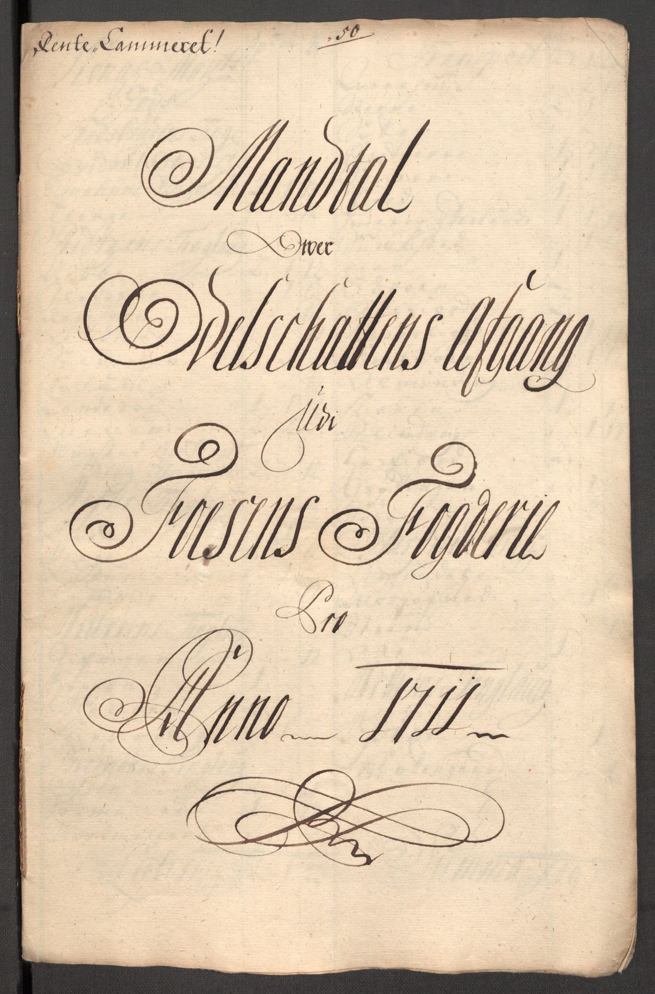 Rentekammeret inntil 1814, Reviderte regnskaper, Fogderegnskap, RA/EA-4092/R57/L3860: Fogderegnskap Fosen, 1711, p. 205