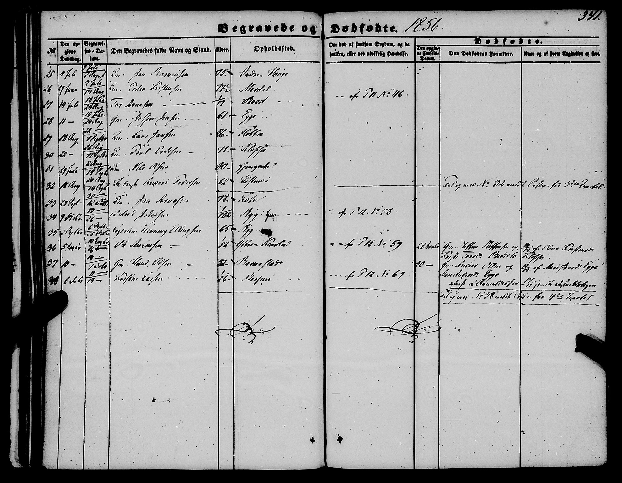 Gloppen sokneprestembete, AV/SAB-A-80101/H/Haa/Haaa/L0009: Parish register (official) no. A 9, 1855-1870, p. 341