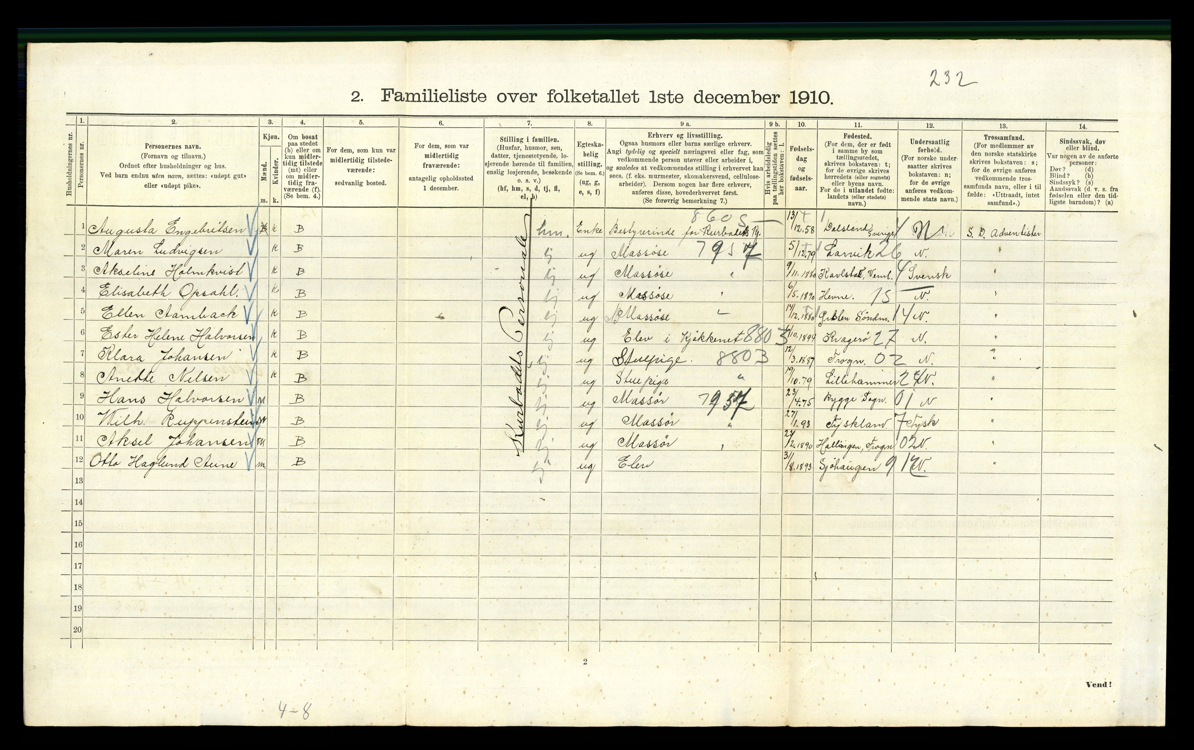 RA, 1910 census for Kristiania, 1910, p. 1754