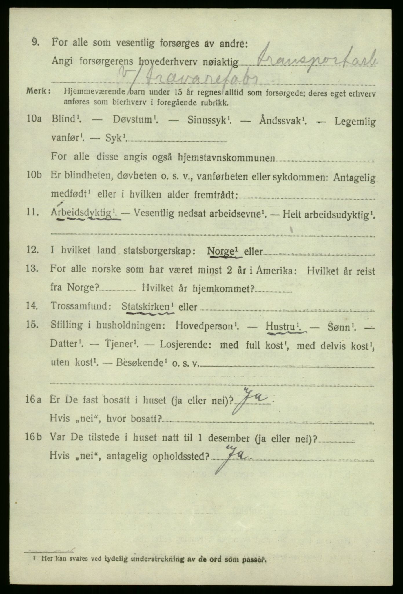 SAB, 1920 census for Vik, 1920, p. 1312