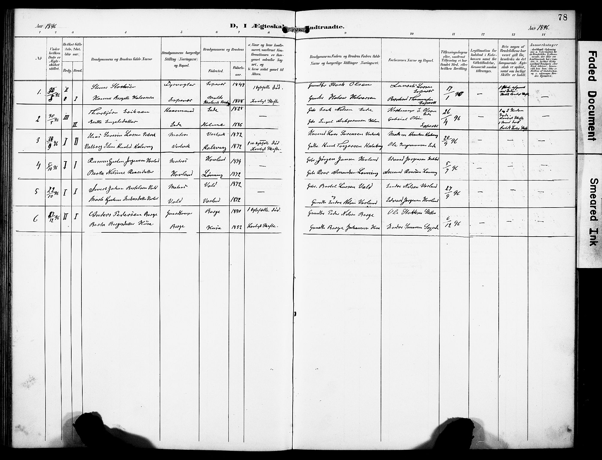 Finnås sokneprestembete, SAB/A-99925/H/Ha/Haa/Haad/L0002: Parish register (official) no. D 2, 1895-1906, p. 78