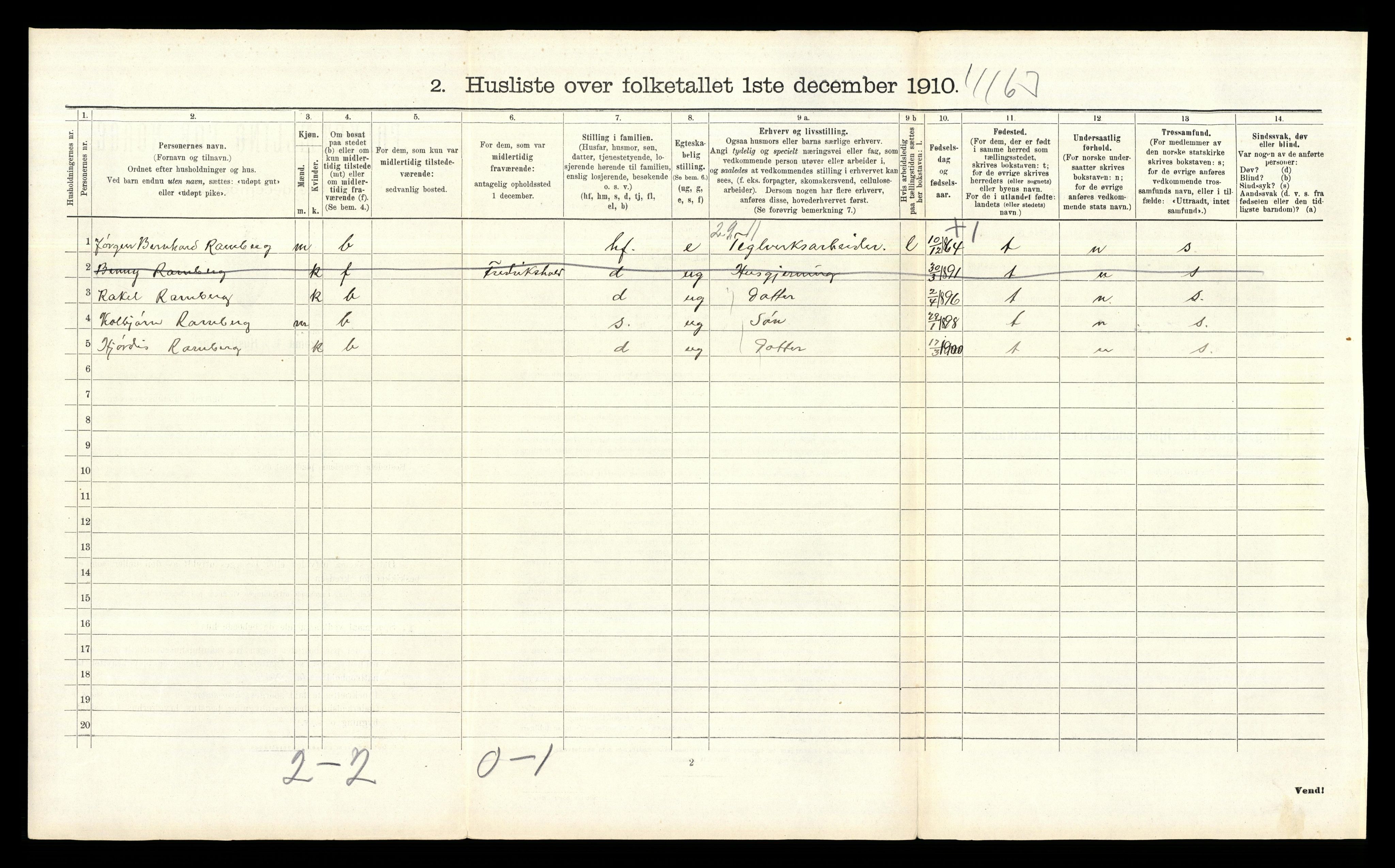 RA, 1910 census for Glemmen, 1910, p. 463