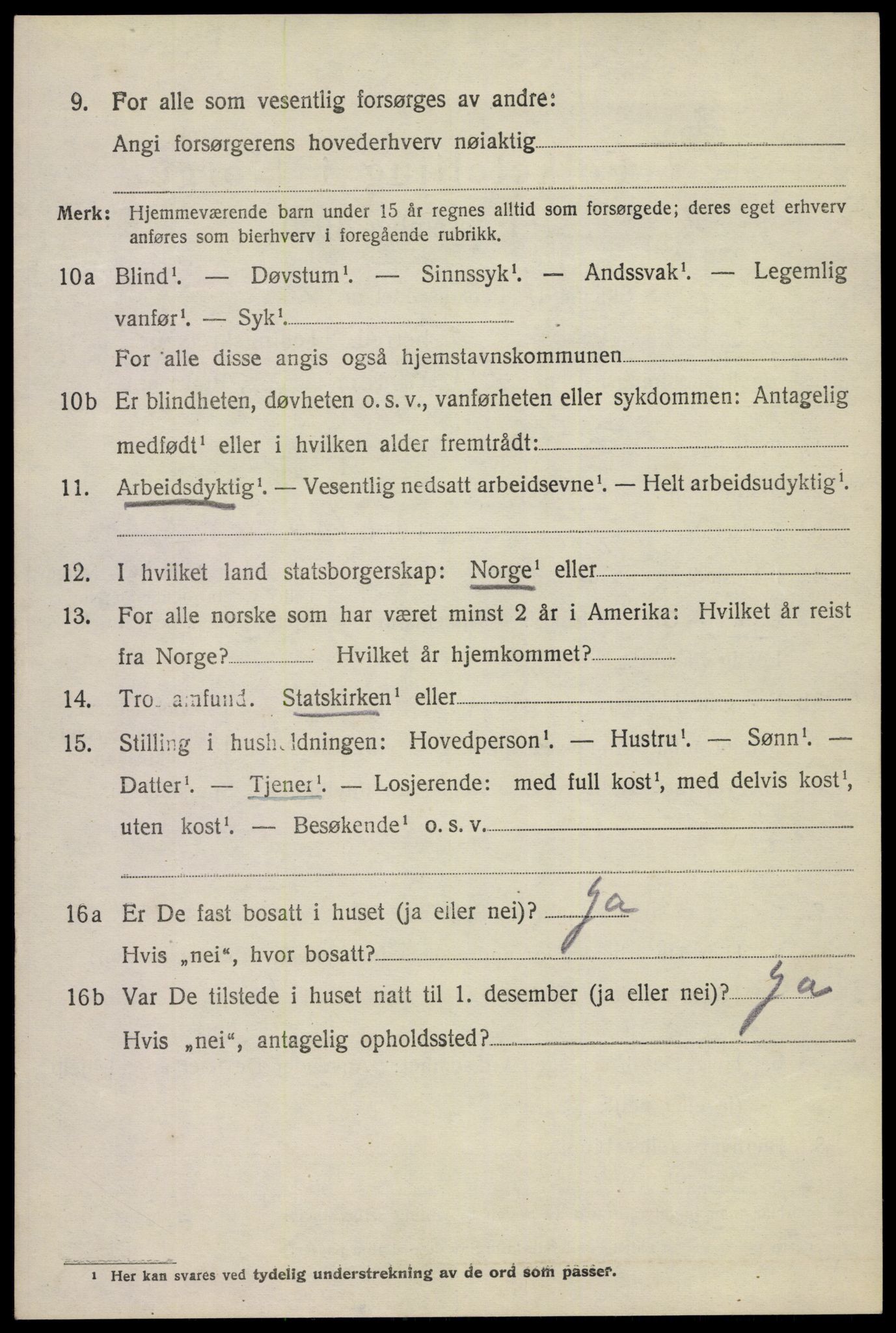 SAKO, 1920 census for Eidanger, 1920, p. 5439