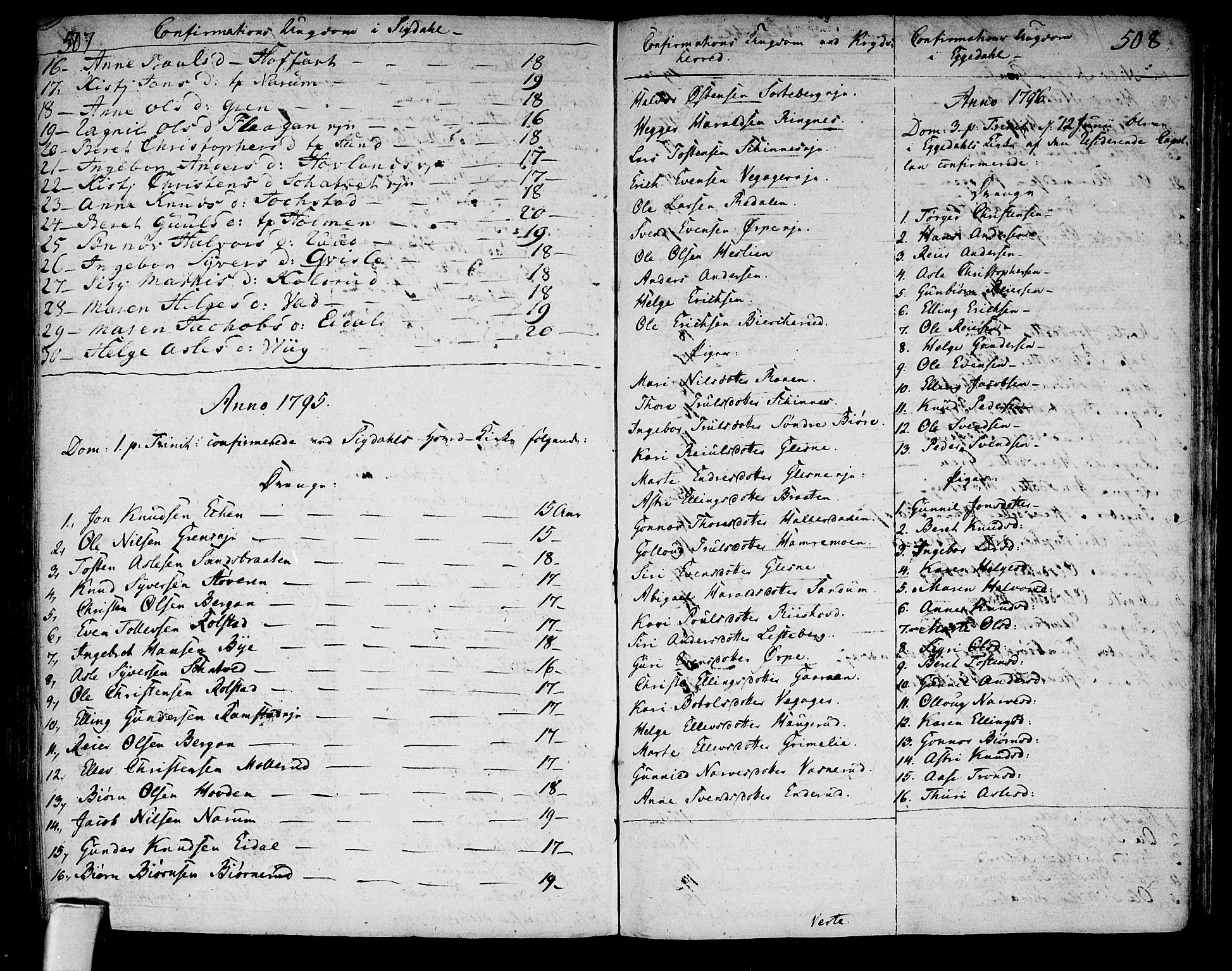 Sigdal kirkebøker, SAKO/A-245/F/Fa/L0003: Parish register (official) no. I 3, 1793-1811, p. 507-508
