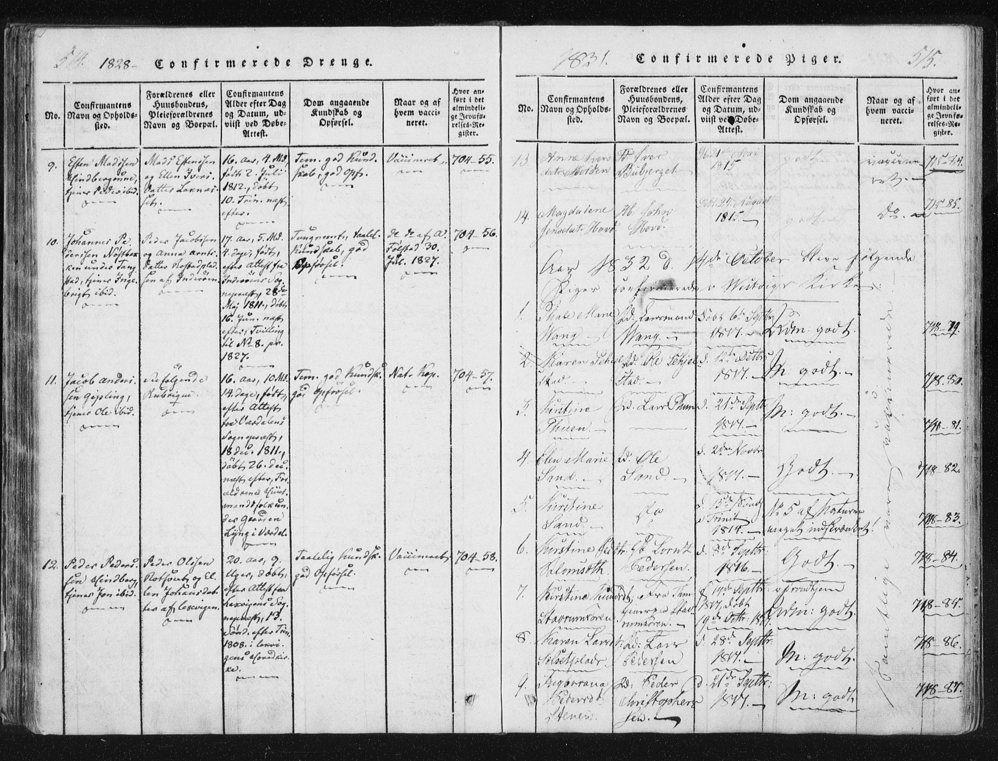 Ministerialprotokoller, klokkerbøker og fødselsregistre - Nord-Trøndelag, SAT/A-1458/744/L0417: Parish register (official) no. 744A01, 1817-1842, p. 514-515