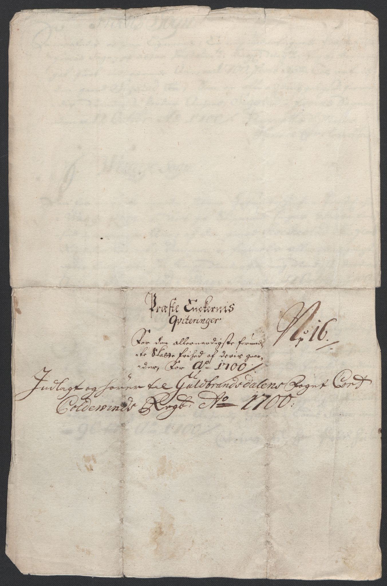 Rentekammeret inntil 1814, Reviderte regnskaper, Fogderegnskap, AV/RA-EA-4092/R17/L1173: Fogderegnskap Gudbrandsdal, 1700, p. 158