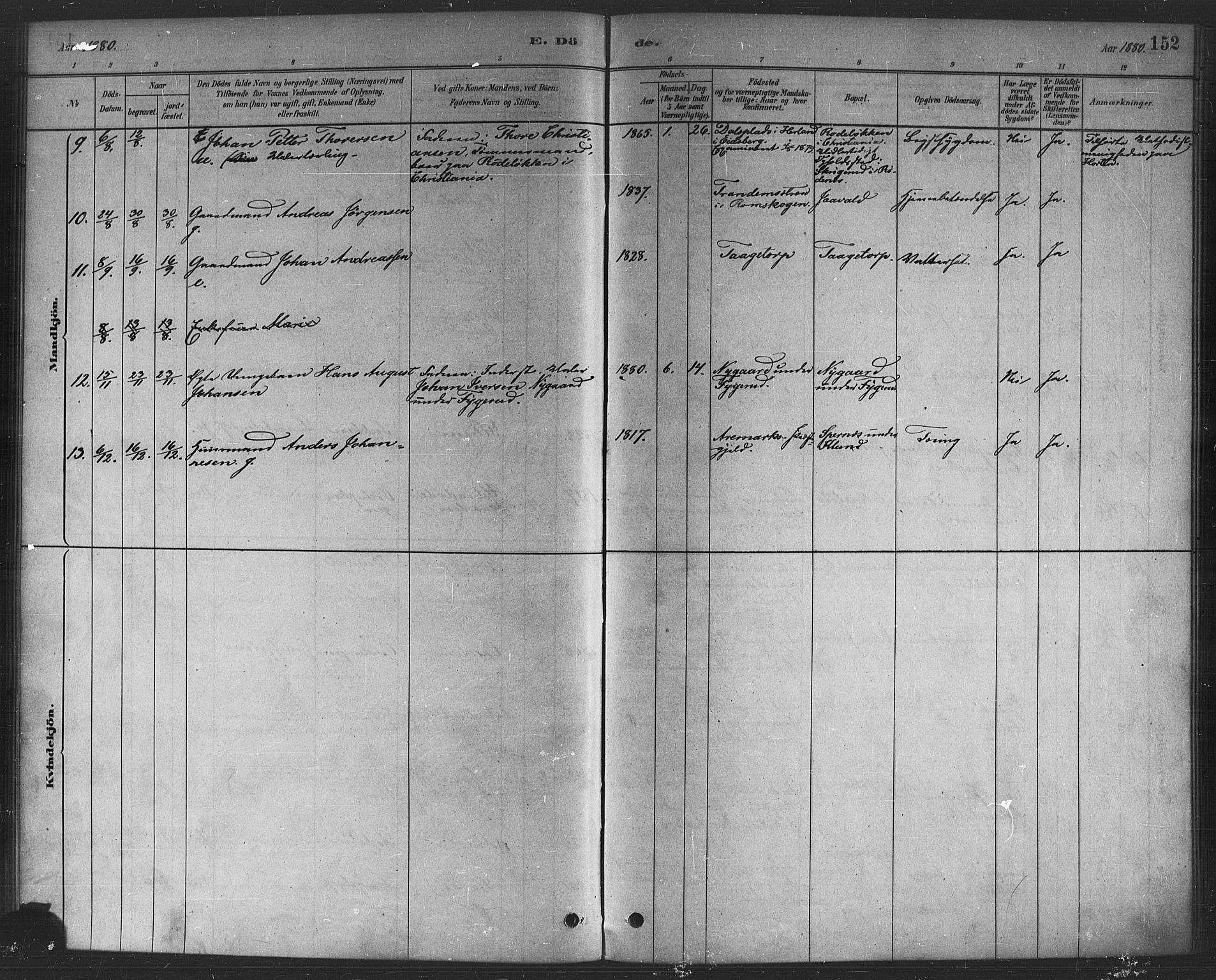 Rødenes prestekontor Kirkebøker, AV/SAO-A-2005/F/Fa/L0009: Parish register (official) no. I 9, 1880-1889, p. 152