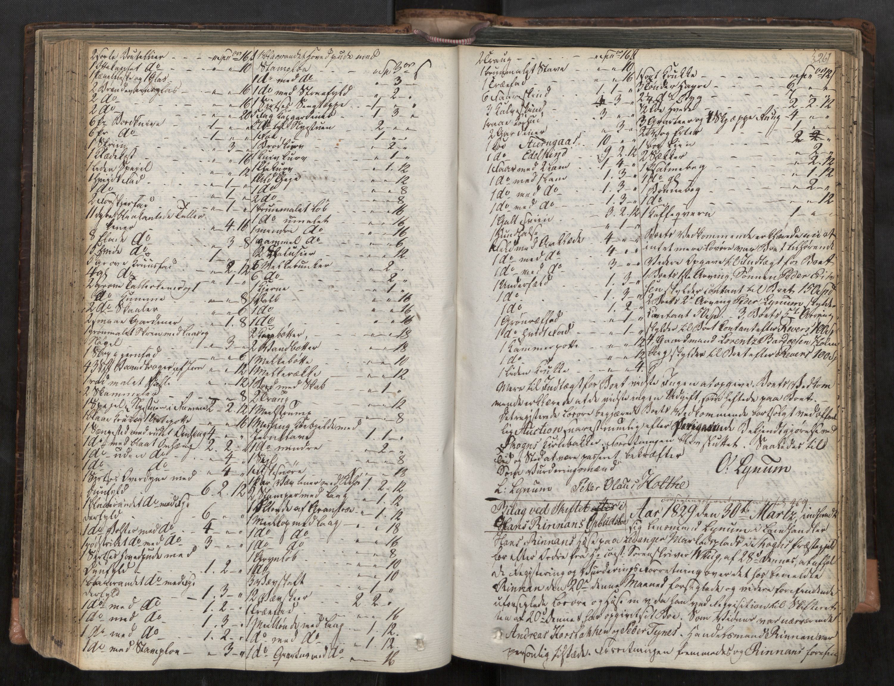 Stjør- og Verdal sorenskriveri, AV/SAT-A-4167/1/3/3Ca/L0001: Skifteregistreringsprotokoll, 1823-1837, p. 261
