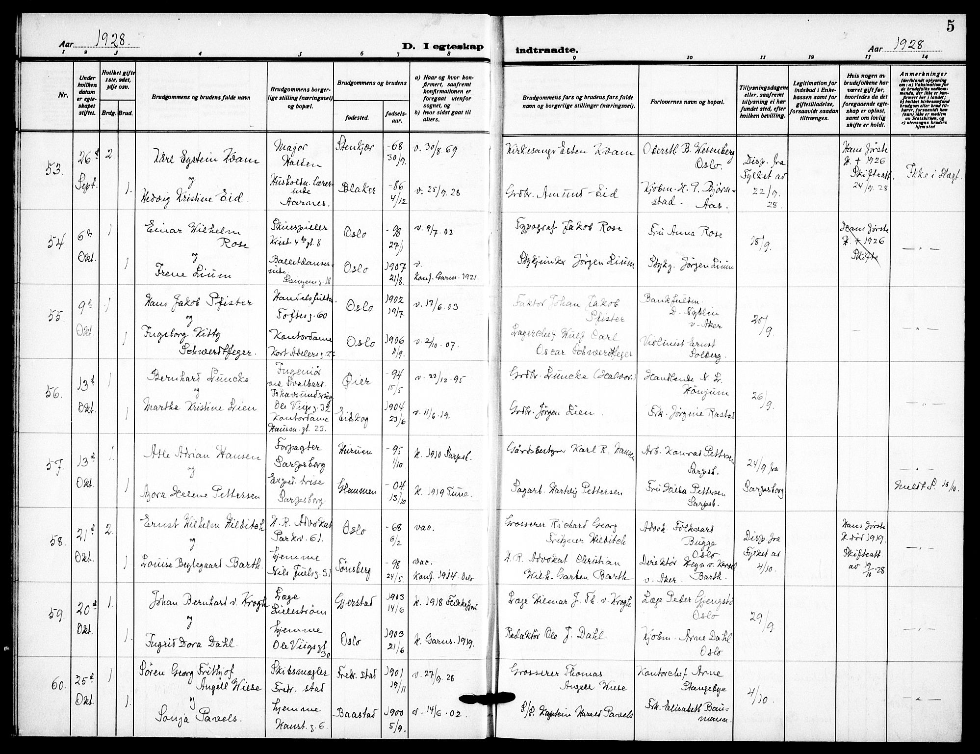 Garnisonsmenigheten Kirkebøker, SAO/A-10846/F/Fa/L0019: Parish register (official) no. 19, 1928-1938, p. 5