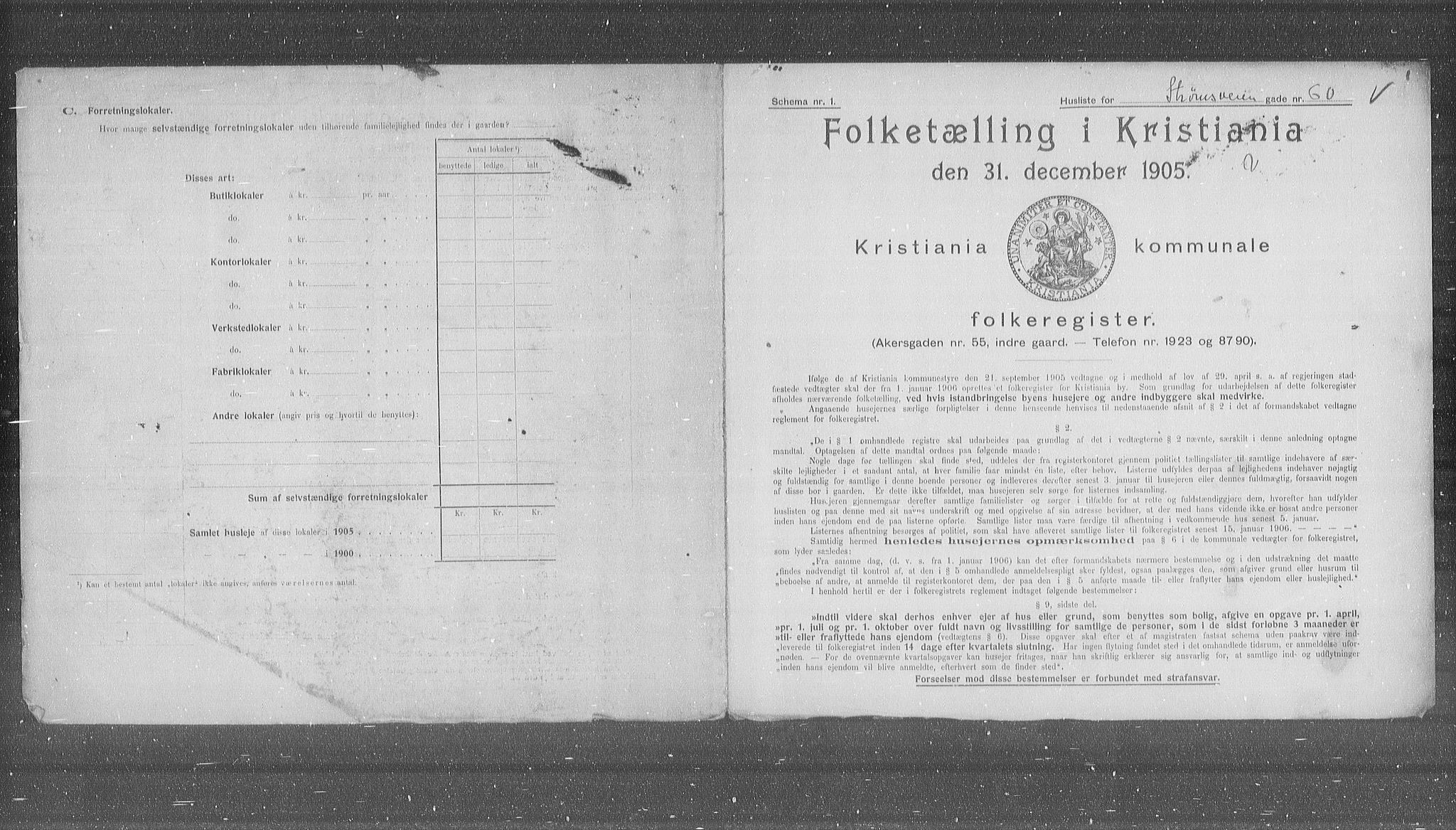 OBA, Municipal Census 1905 for Kristiania, 1905, p. 54662