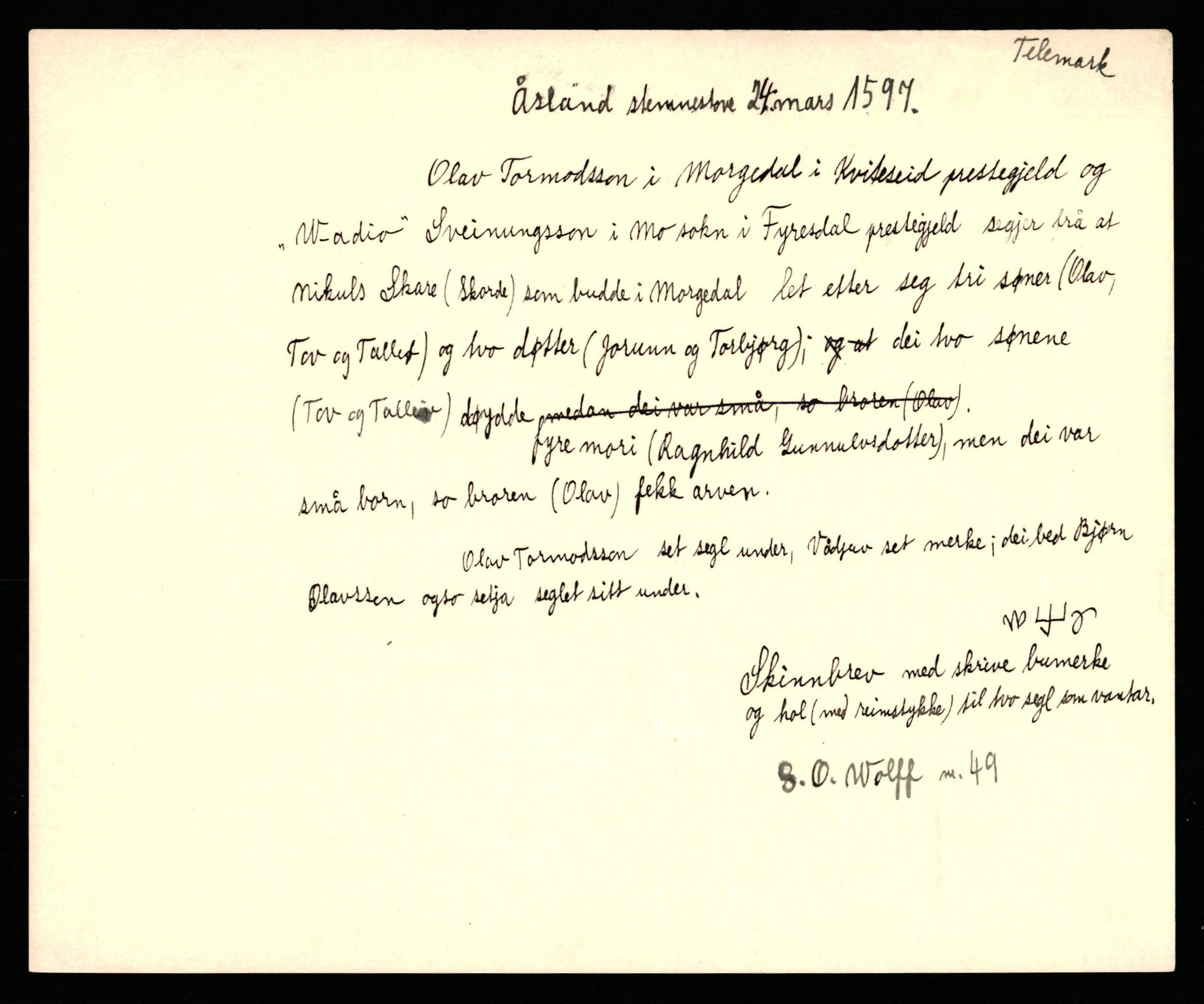 Riksarkivets diplomsamling, AV/RA-EA-5965/F35/F35b/L0004: Riksarkivets diplomer, seddelregister, 1593-1600, p. 317