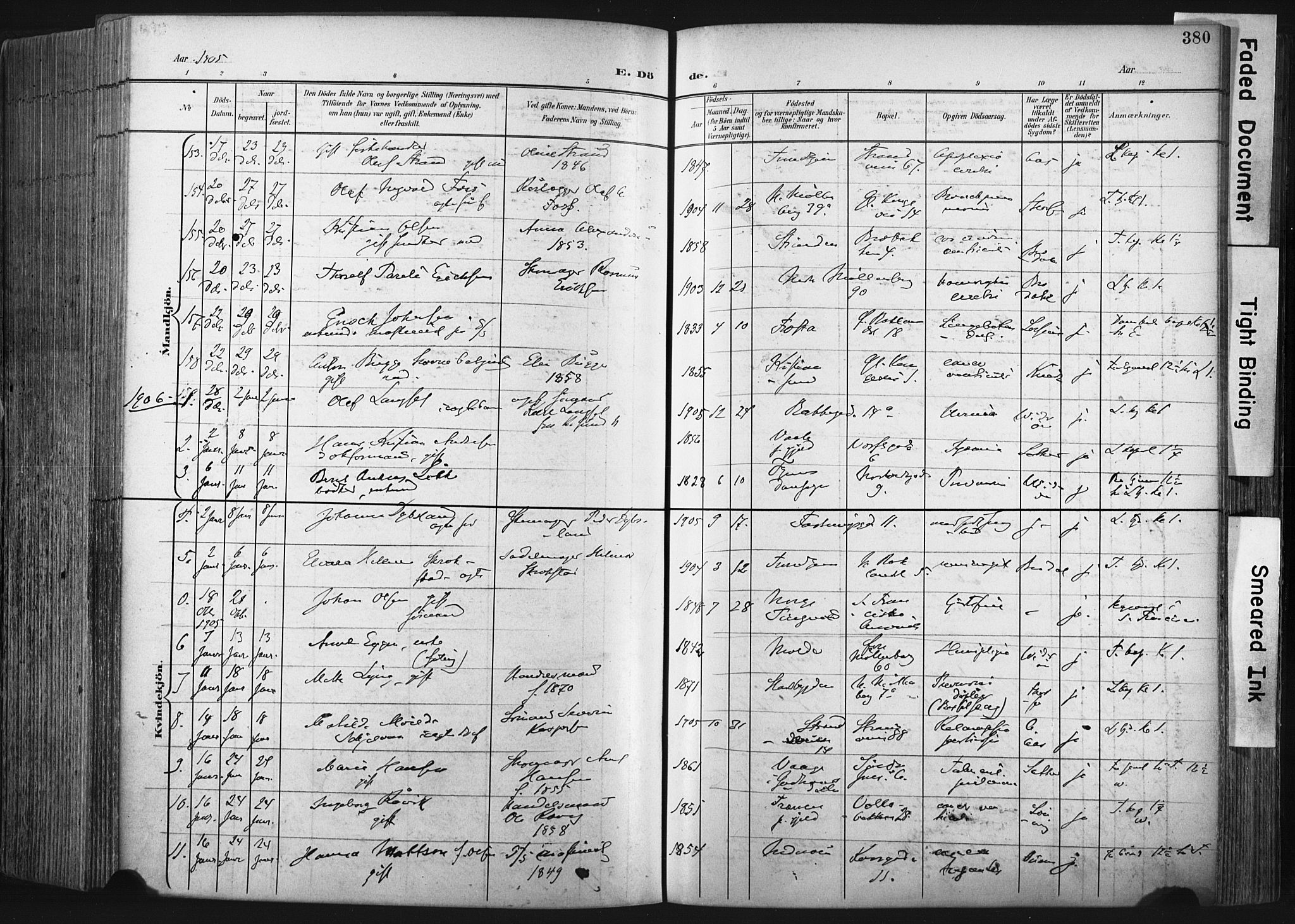 Ministerialprotokoller, klokkerbøker og fødselsregistre - Sør-Trøndelag, SAT/A-1456/604/L0201: Parish register (official) no. 604A21, 1901-1911, p. 380