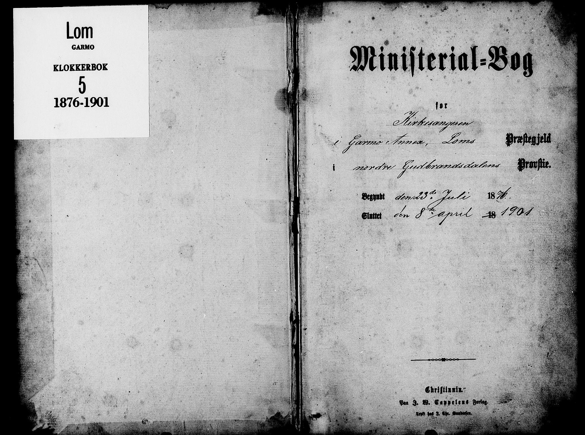 Lom prestekontor, SAH/PREST-070/L/L0005: Parish register (copy) no. 5, 1876-1901
