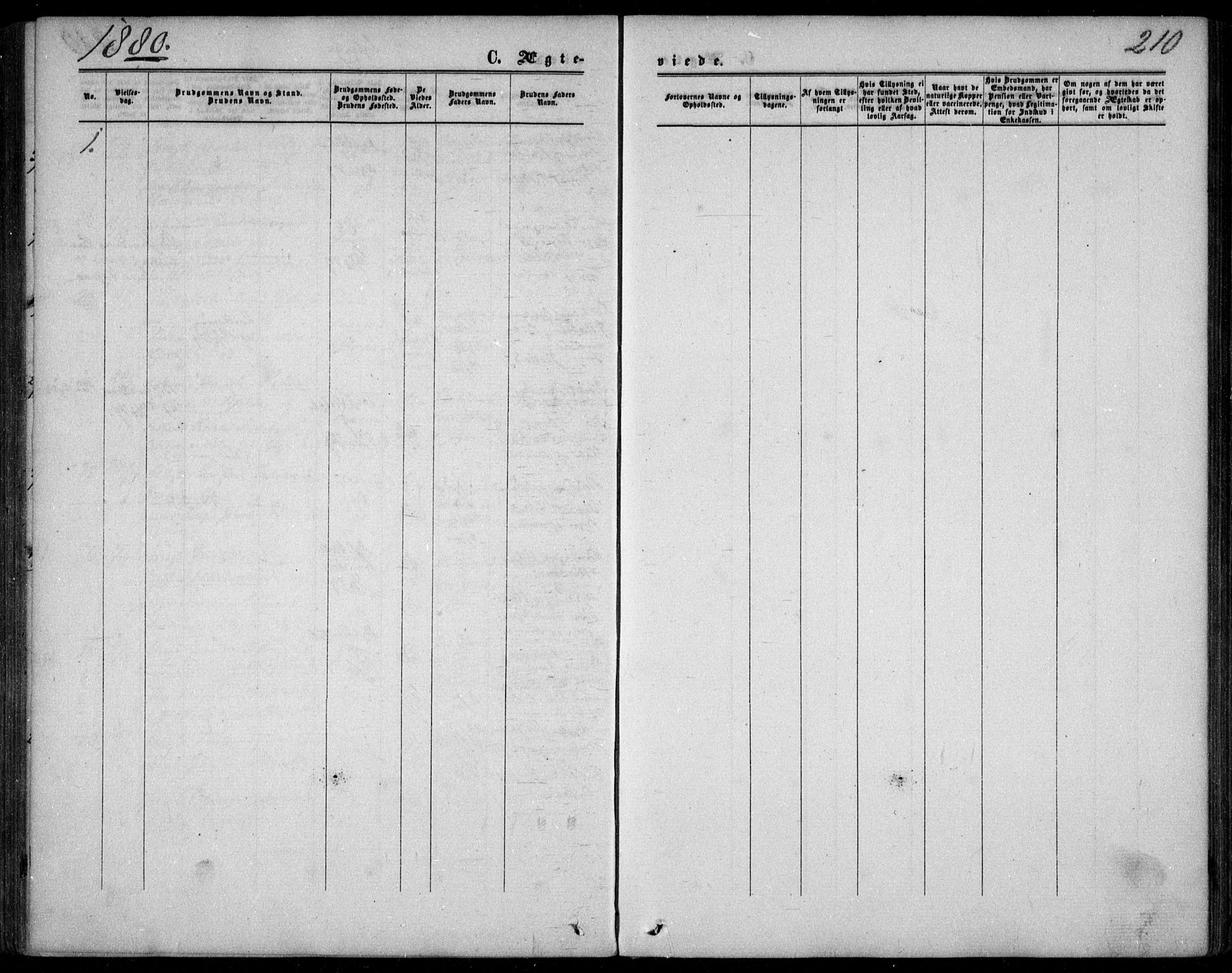 Garnisonsmenigheten Kirkebøker, AV/SAO-A-10846/F/Fa/L0011: Parish register (official) no. 11, 1870-1880, p. 210