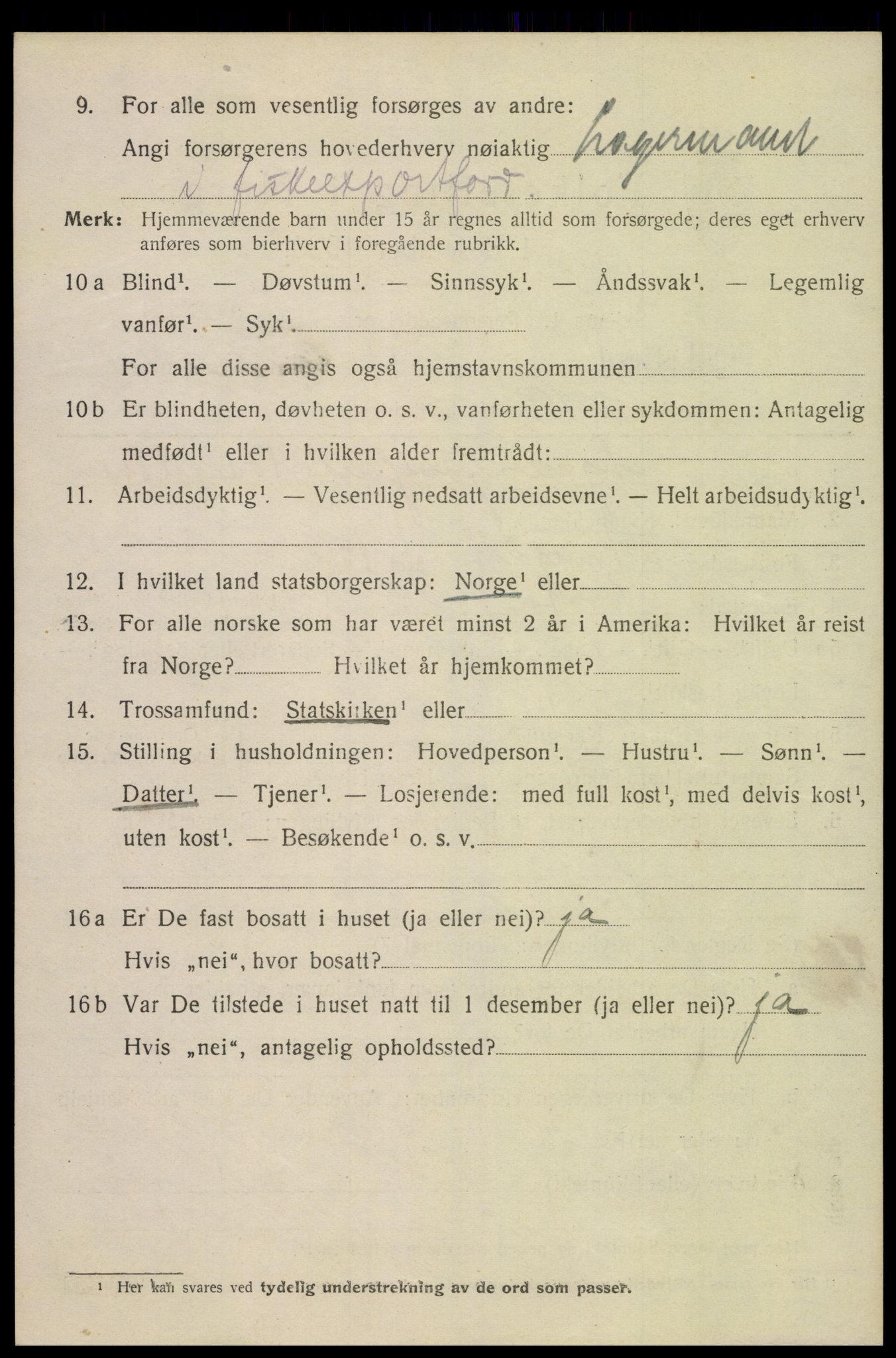 SAK, 1920 census for Flekkefjord, 1920, p. 2075