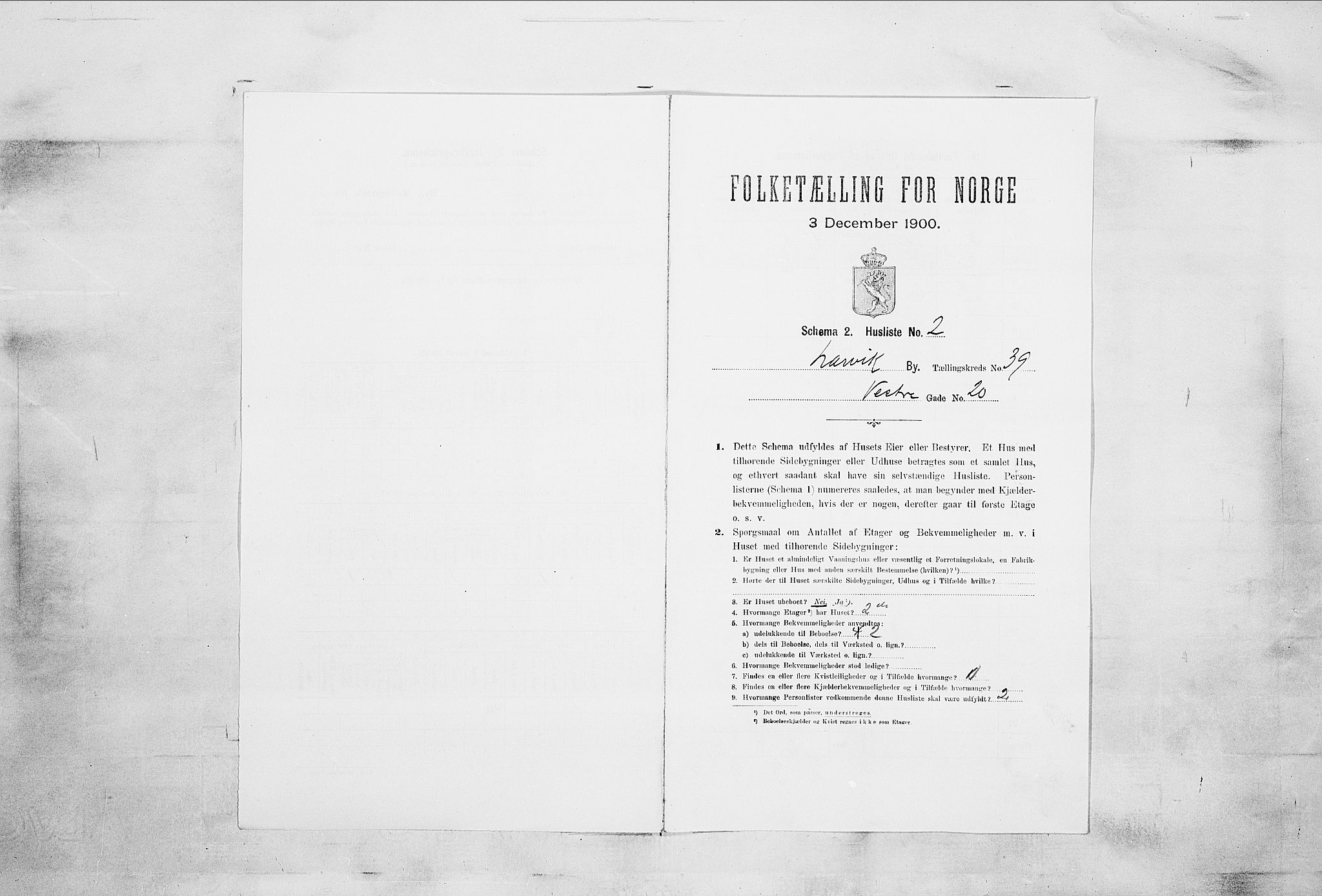 RA, 1900 census for Larvik, 1900, p. 7155