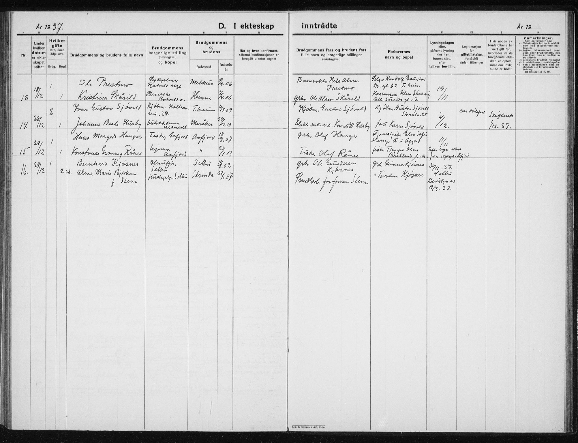 Ministerialprotokoller, klokkerbøker og fødselsregistre - Sør-Trøndelag, AV/SAT-A-1456/606/L0314: Parish register (copy) no. 606C10, 1911-1937