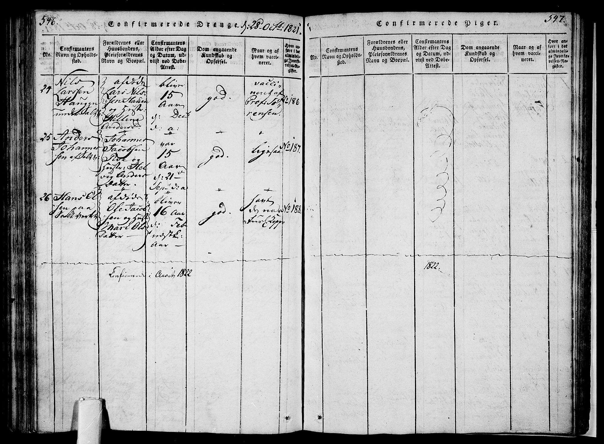 Sem kirkebøker, AV/SAKO-A-5/F/Fa/L0004: Parish register (official) no. I 4, 1814-1825, p. 546-547