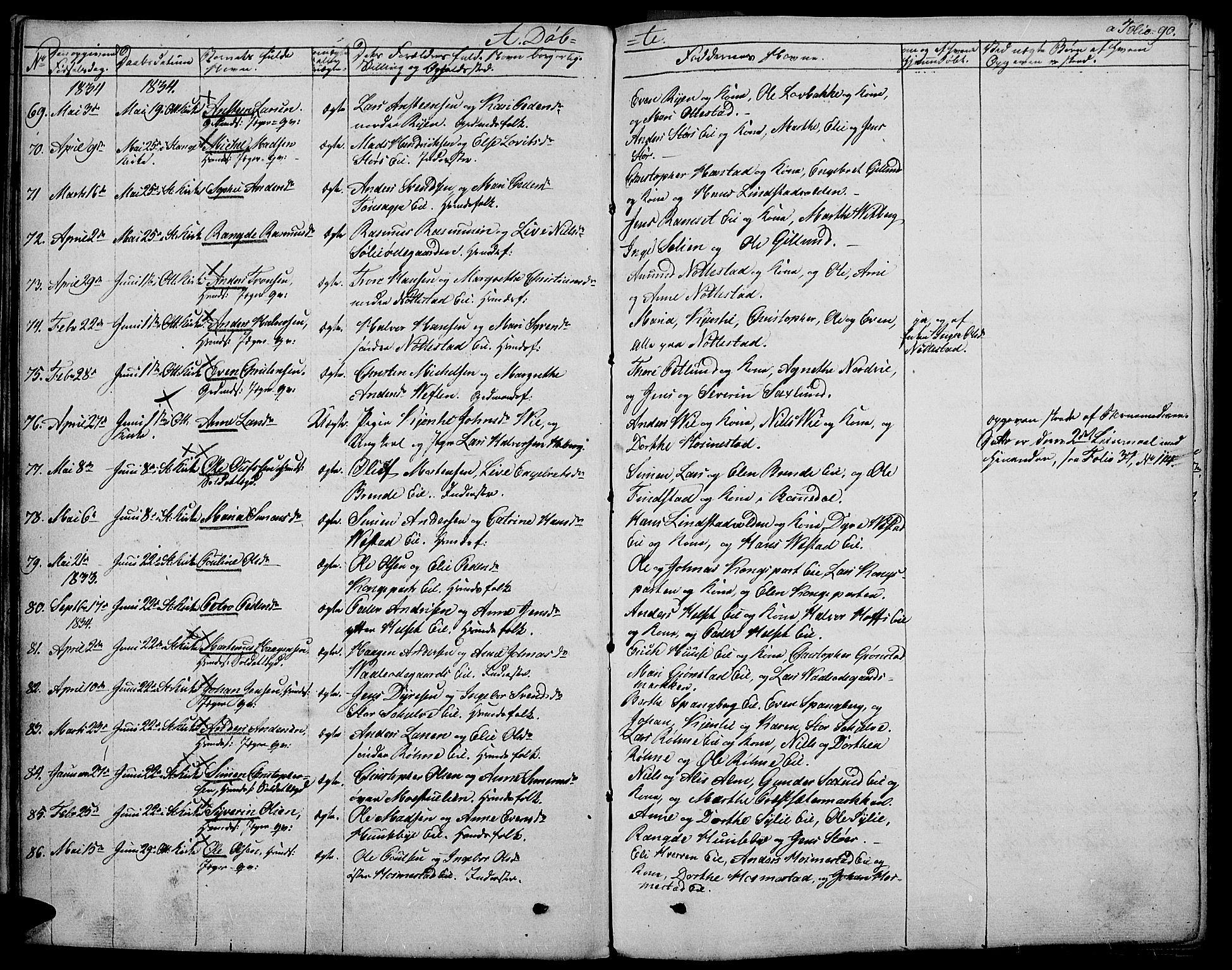 Stange prestekontor, SAH/PREST-002/K/L0009: Parish register (official) no. 9, 1826-1835, p. 90