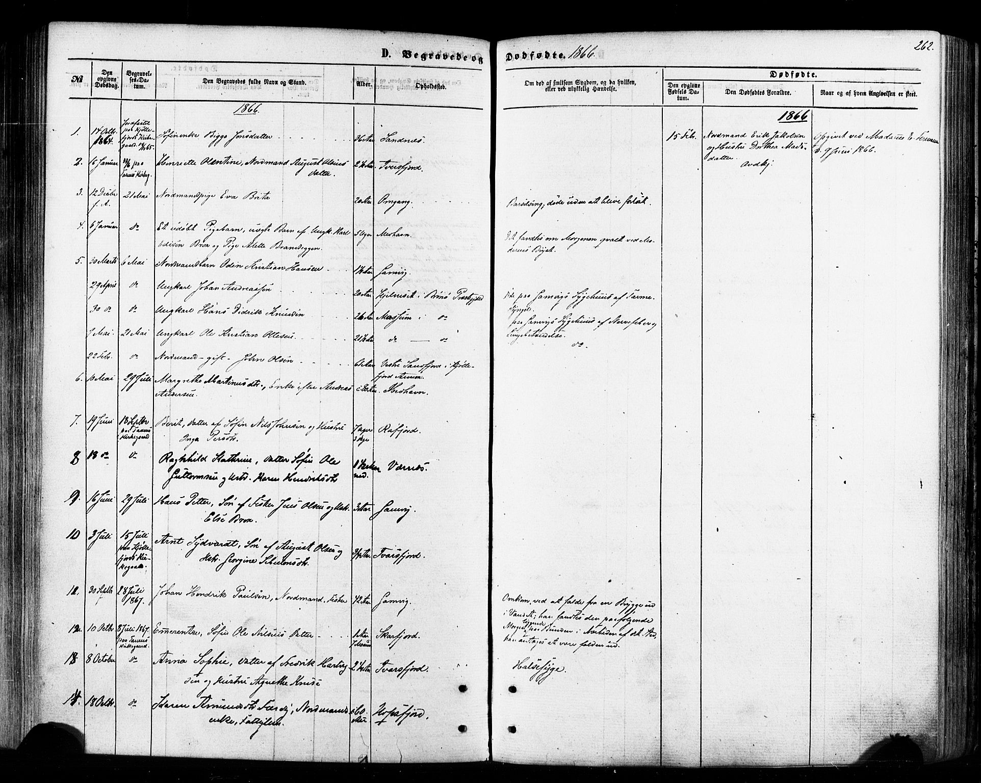 Tana sokneprestkontor, SATØ/S-1334/H/Ha/L0002kirke: Parish register (official) no. 2 /2, 1862-1877, p. 262