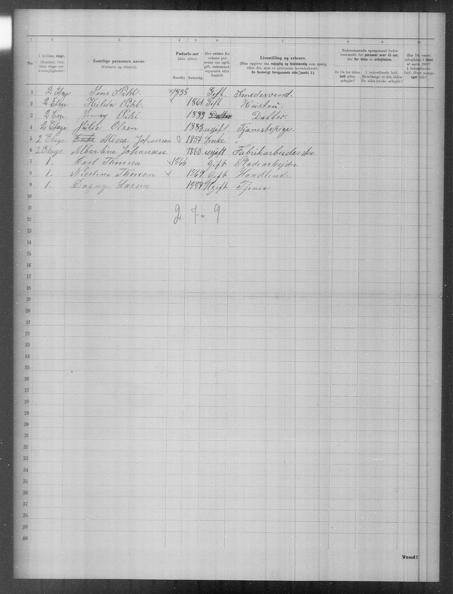 OBA, Municipal Census 1903 for Kristiania, 1903, p. 6869