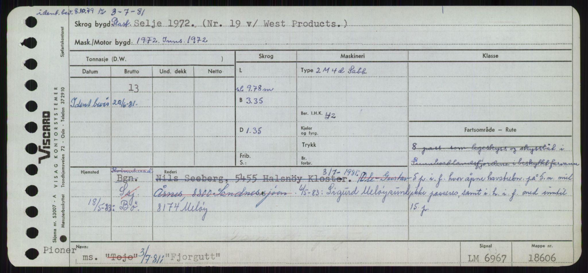 Sjøfartsdirektoratet med forløpere, Skipsmålingen, RA/S-1627/H/Ha/L0002/0001: Fartøy, Eik-Hill / Fartøy, Eik-F, p. 561