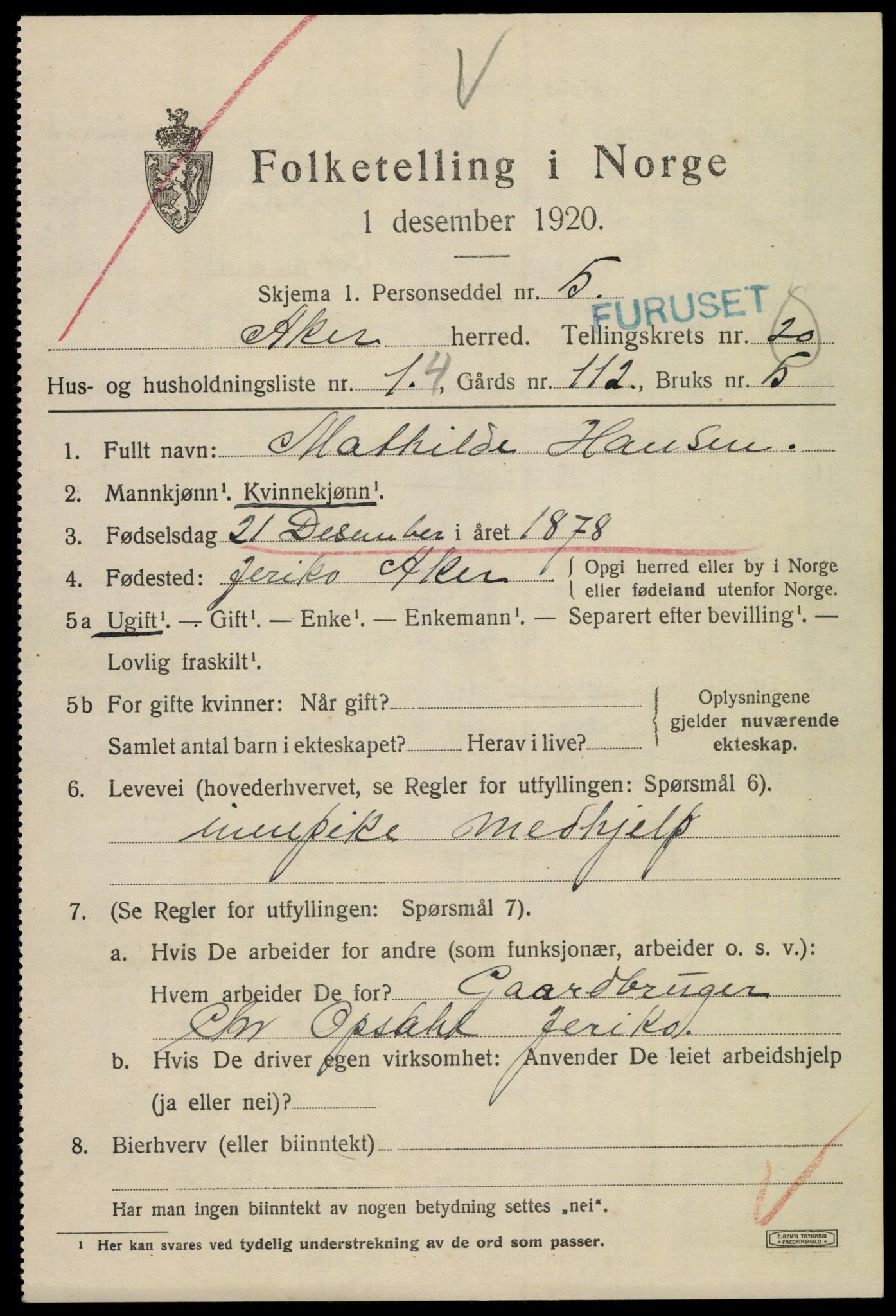 SAO, 1920 census for Aker, 1920, p. 122222