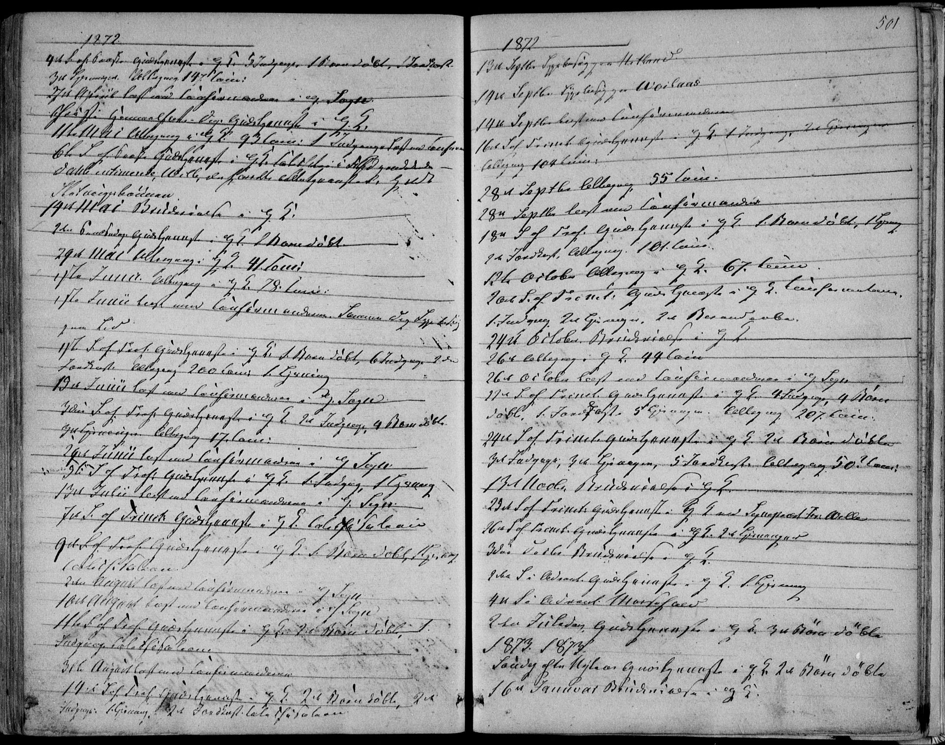 Bakke sokneprestkontor, SAK/1111-0002/F/Fa/Fab/L0002: Parish register (official) no. A 2, 1855-1884, p. 501