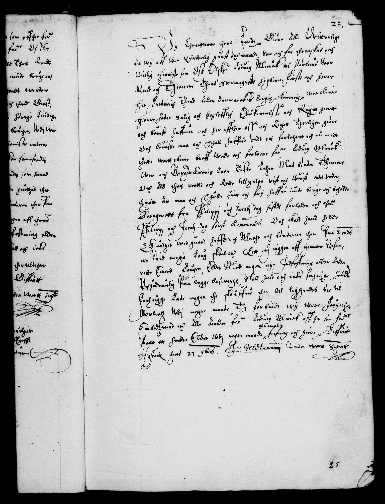 Danske Kanselli 1572-1799, AV/RA-EA-3023/F/Fc/Fca/Fcaa/L0002: Norske registre (mikrofilm), 1588-1596, p. 23a