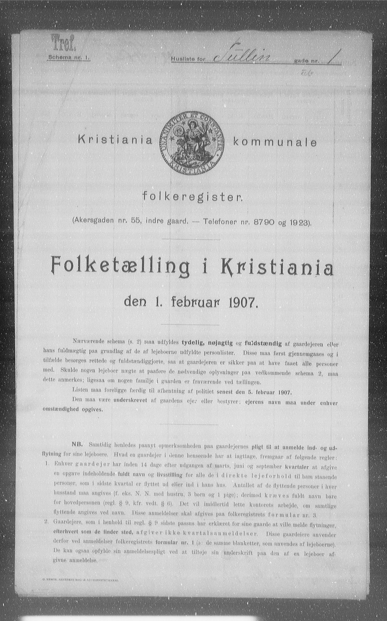 OBA, Municipal Census 1907 for Kristiania, 1907, p. 59691