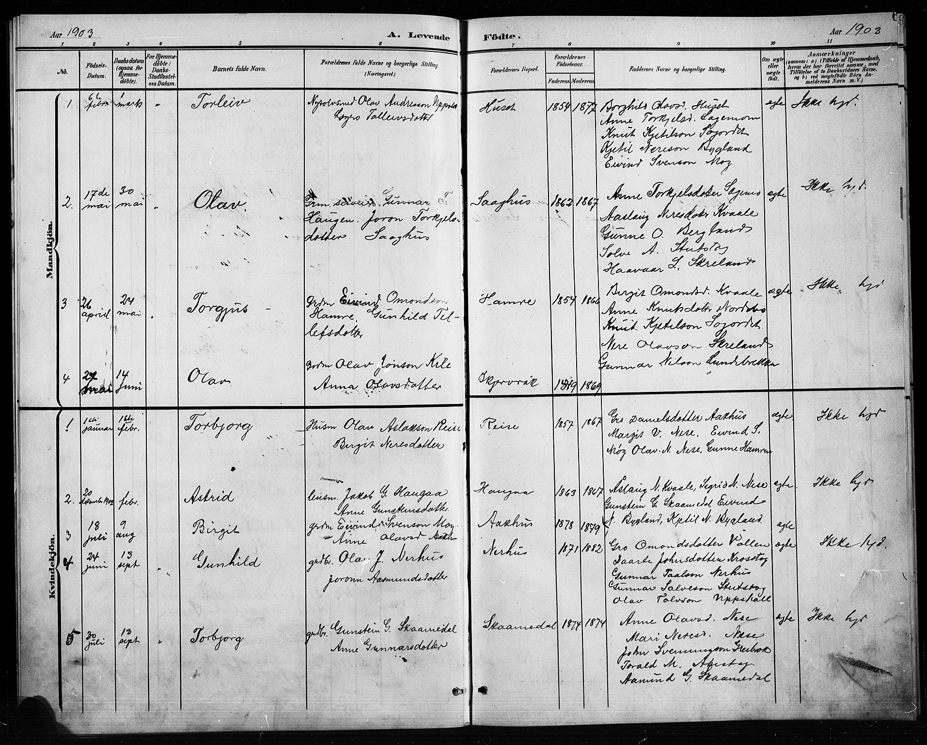 Bygland sokneprestkontor, SAK/1111-0006/F/Fb/Fbb/L0004: Parish register (copy) no. B 4, 1902-1920, p. 6