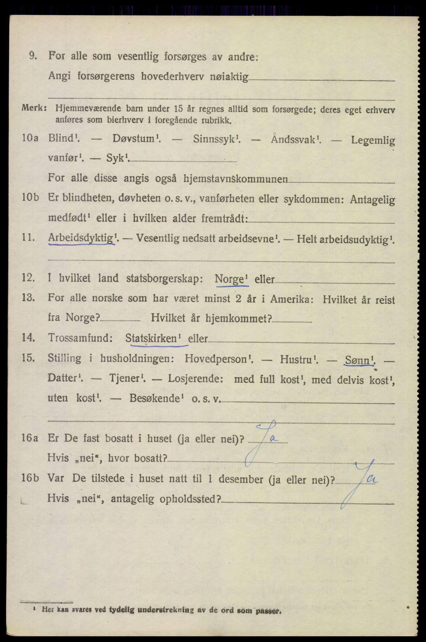 SAH, 1920 census for Trysil, 1920, p. 3450