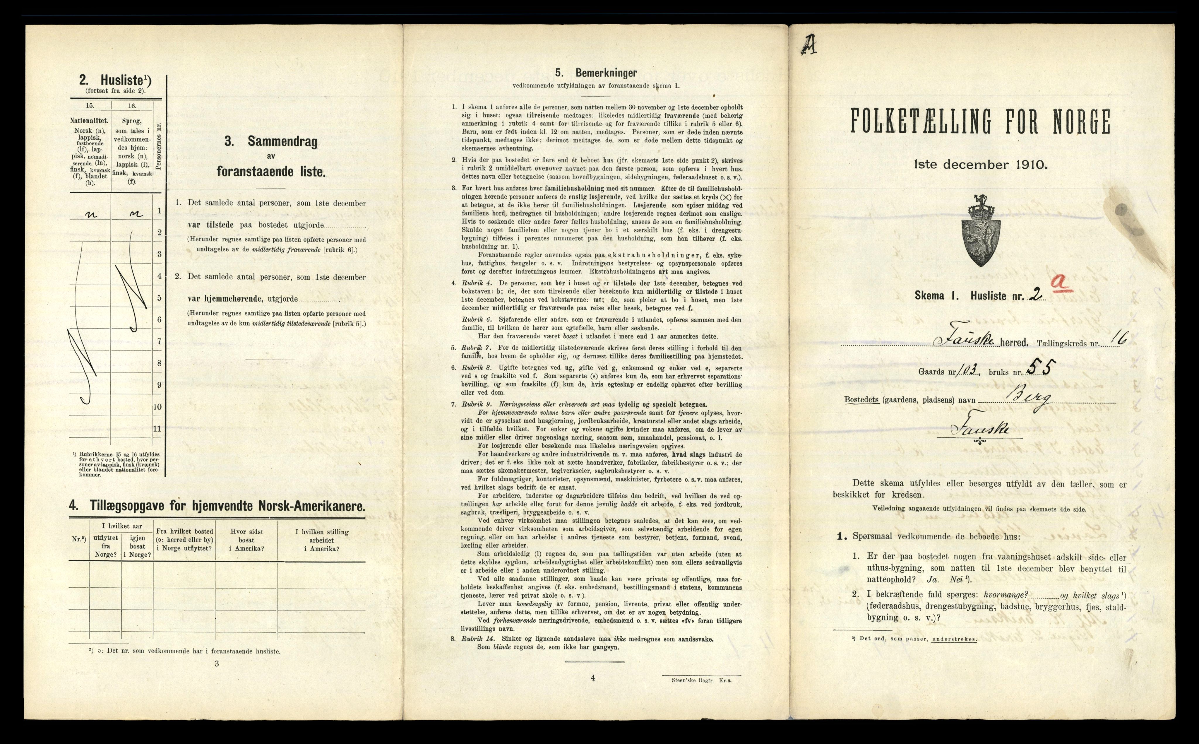 RA, 1910 census for Fauske, 1910, p. 916