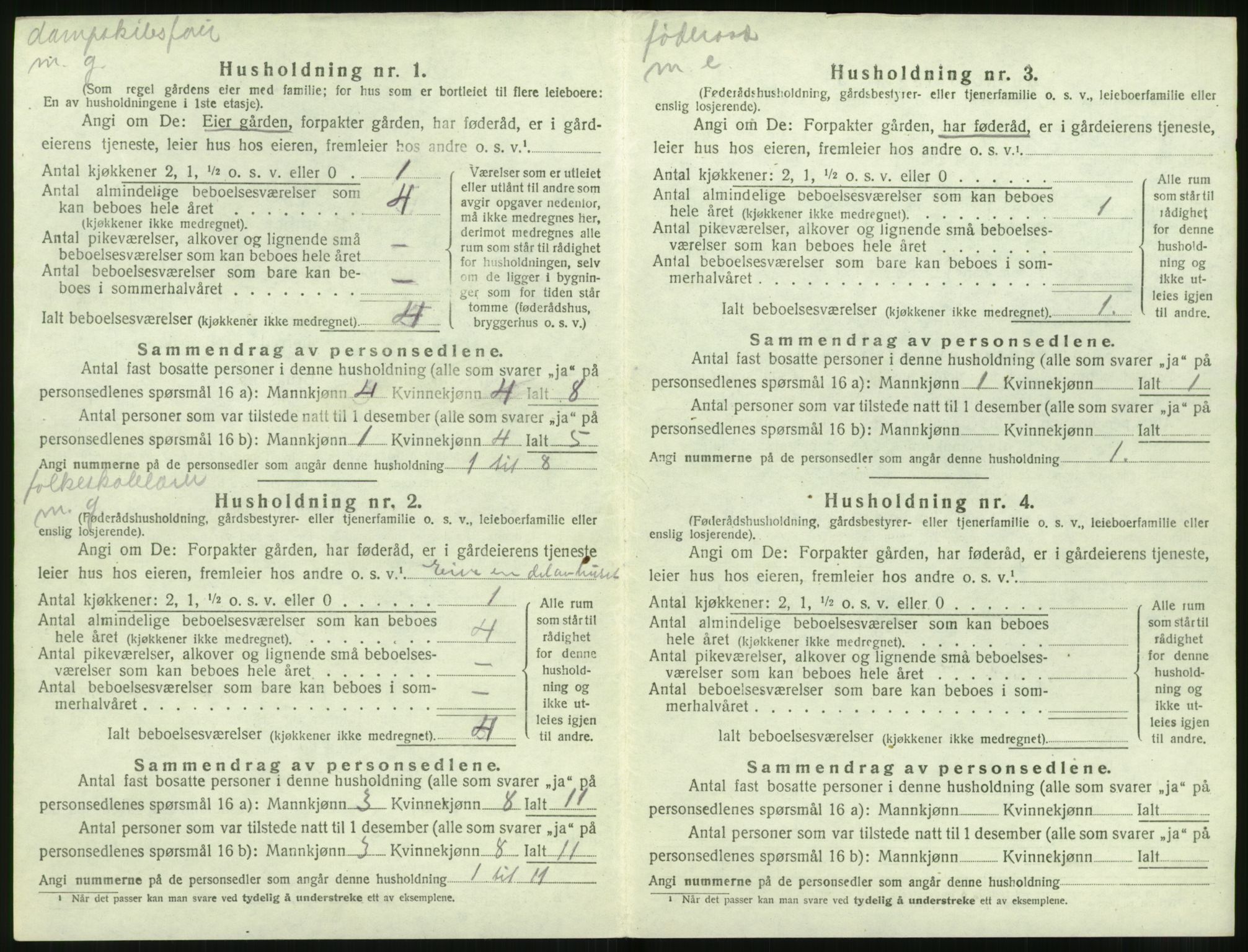 SAT, 1920 census for Volda, 1920, p. 1499