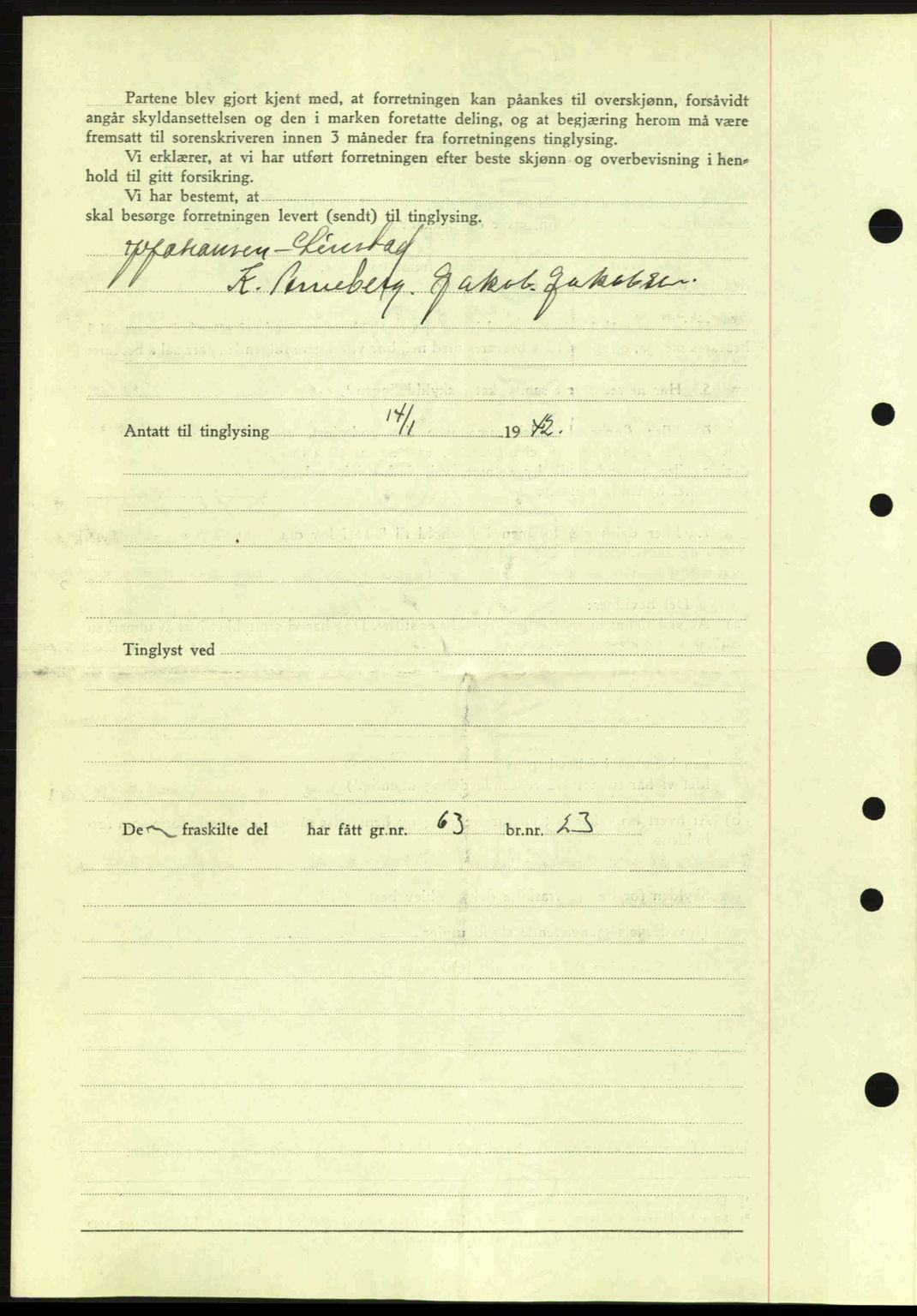 Idd og Marker sorenskriveri, AV/SAO-A-10283/G/Gb/Gbb/L0005: Mortgage book no. A5, 1941-1943, Diary no: : 46/1942