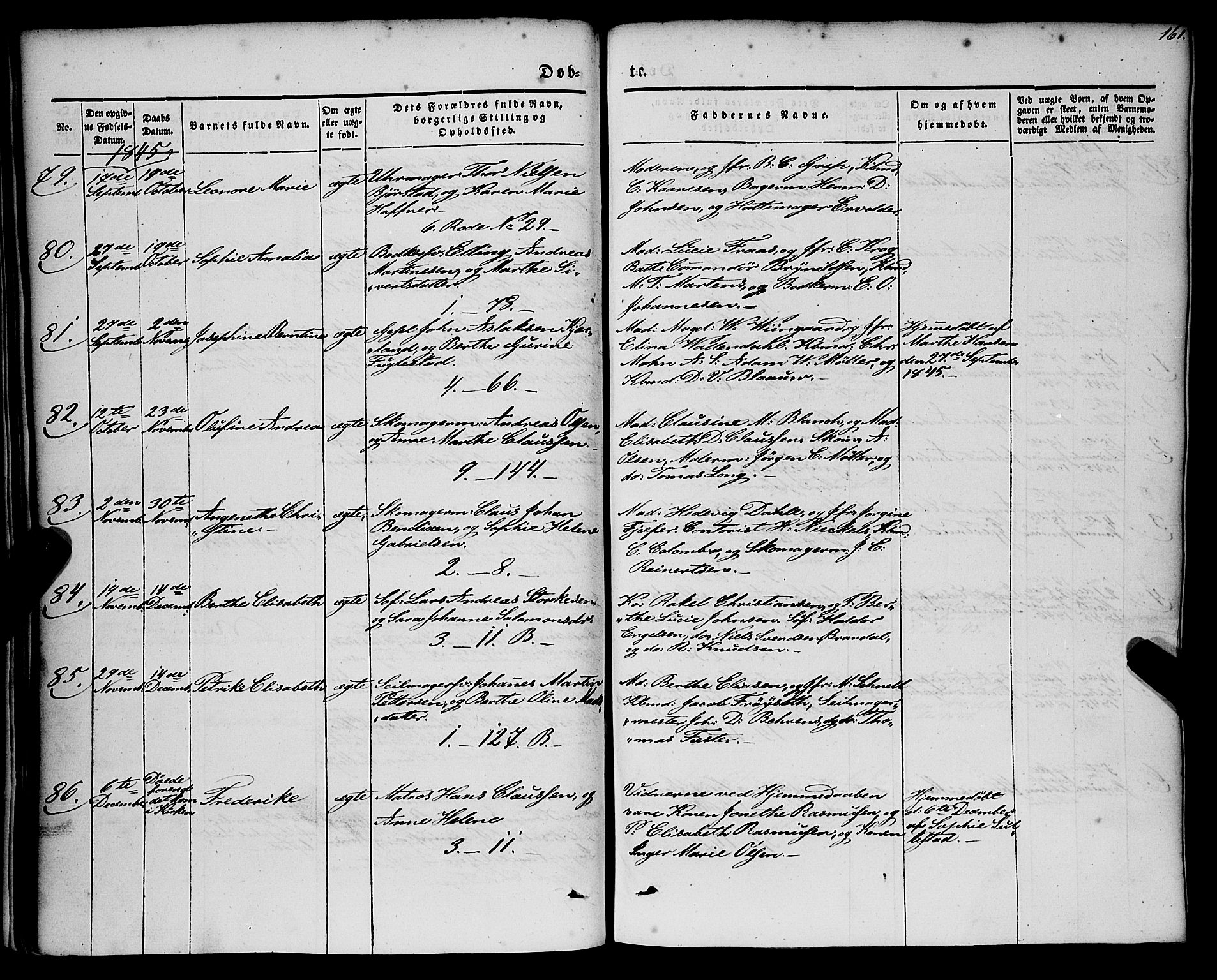 Nykirken Sokneprestembete, AV/SAB-A-77101/H/Haa/L0014: Parish register (official) no. B 1, 1844-1858, p. 161