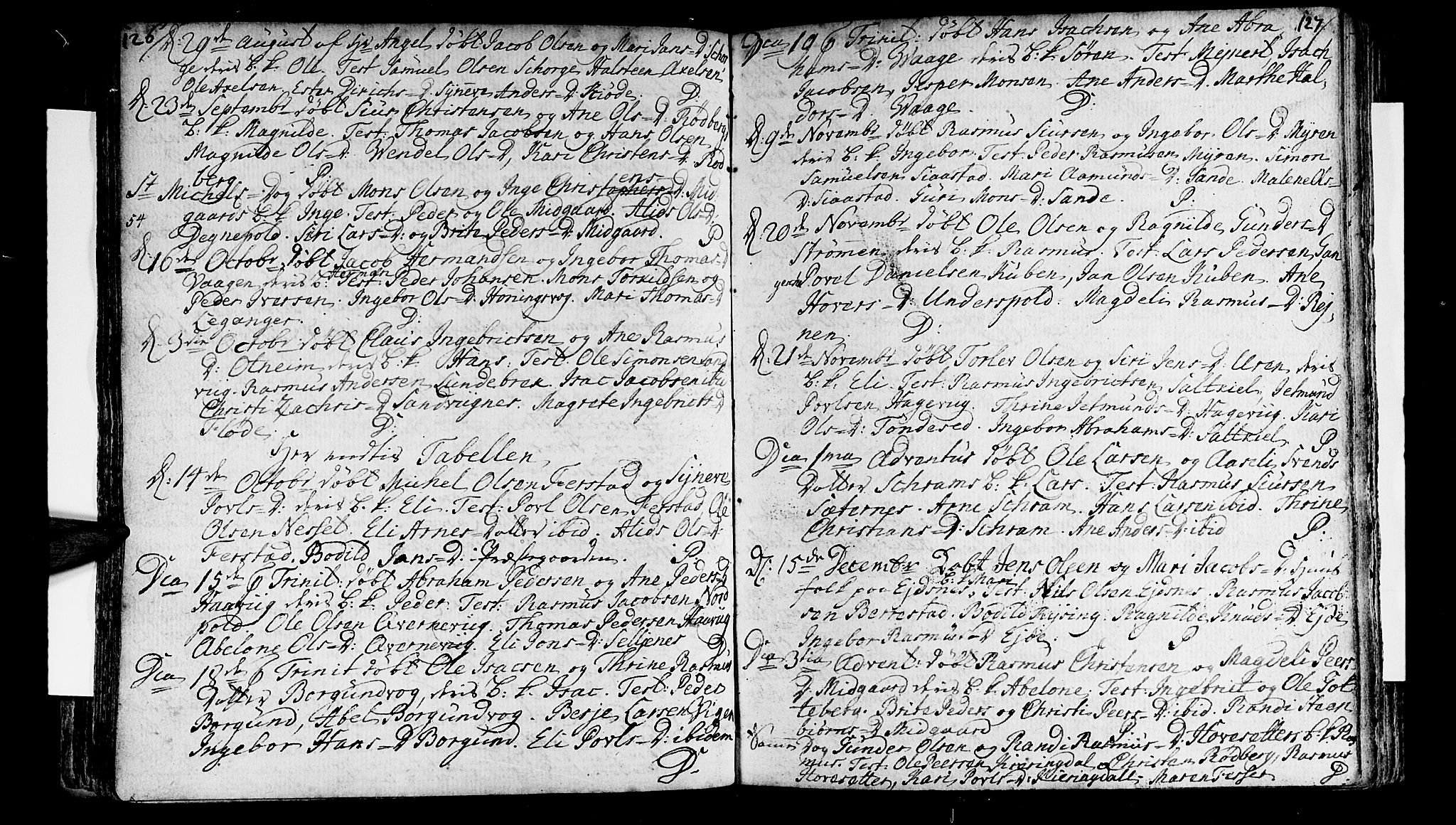 Selje sokneprestembete, SAB/A-99938/H/Ha/Haa/Haaa: Parish register (official) no. A 4, 1743-1759, p. 126-127