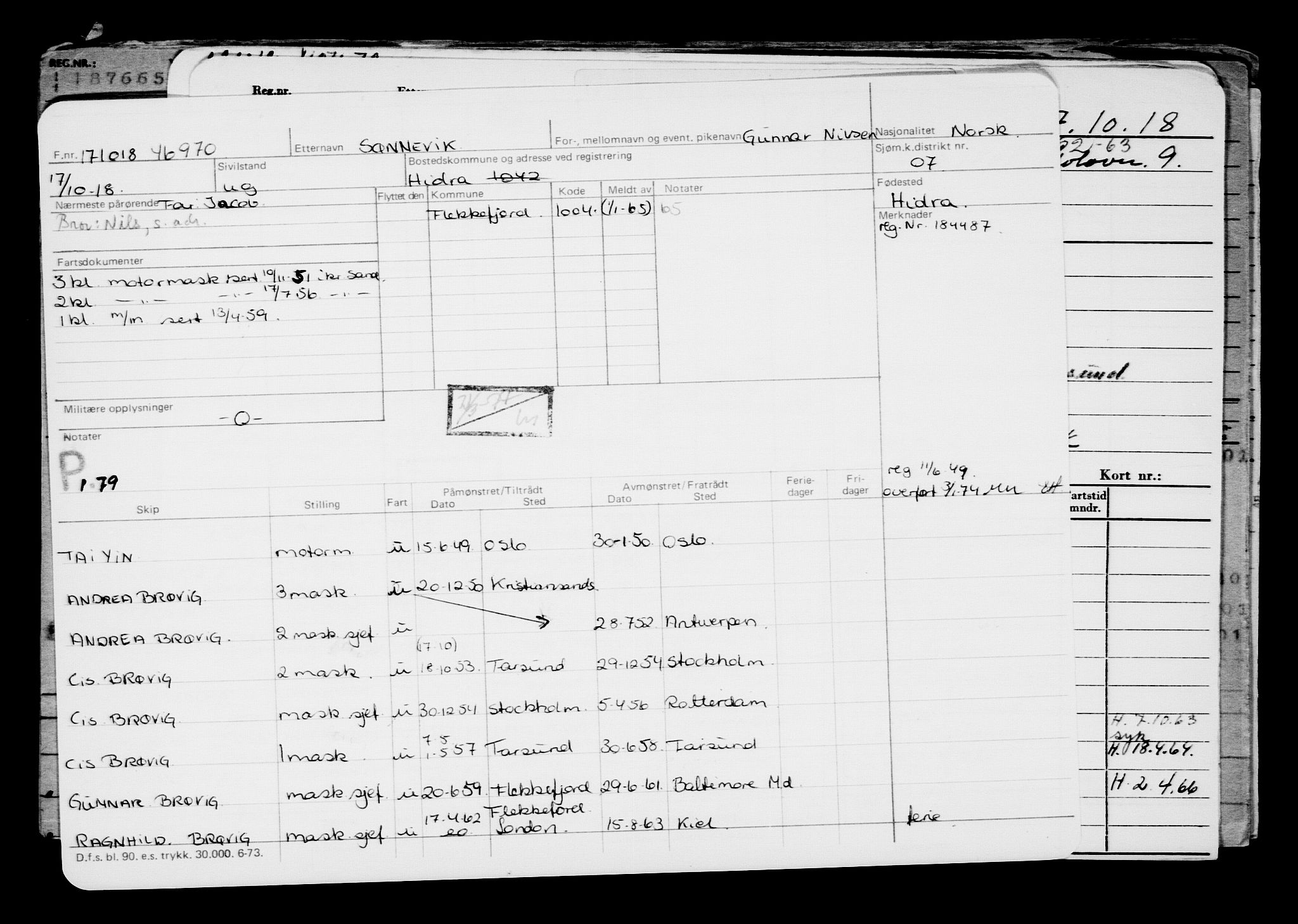 Direktoratet for sjømenn, AV/RA-S-3545/G/Gb/L0163: Hovedkort, 1918, p. 368