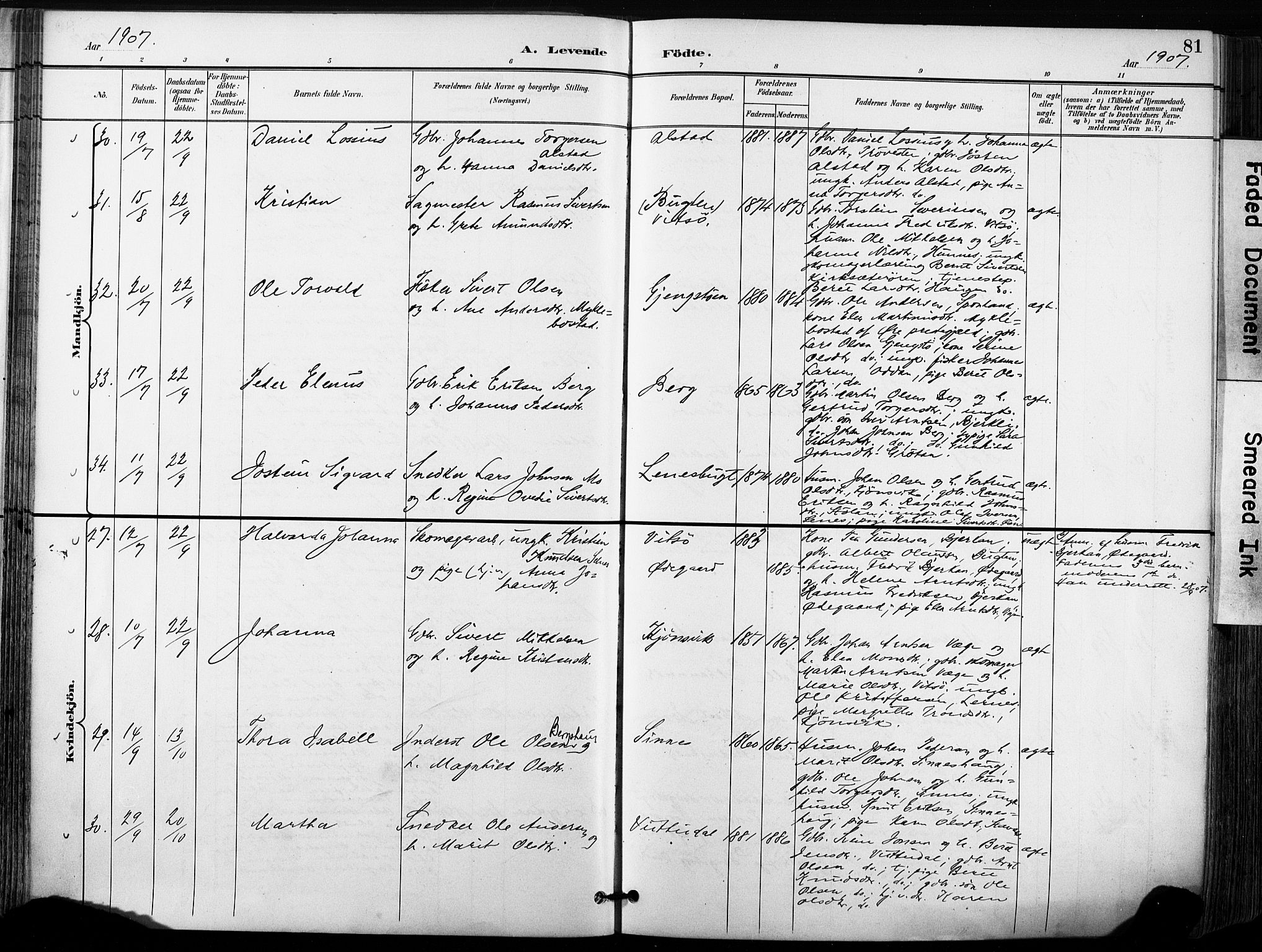 Ministerialprotokoller, klokkerbøker og fødselsregistre - Sør-Trøndelag, AV/SAT-A-1456/630/L0497: Parish register (official) no. 630A10, 1896-1910, p. 81