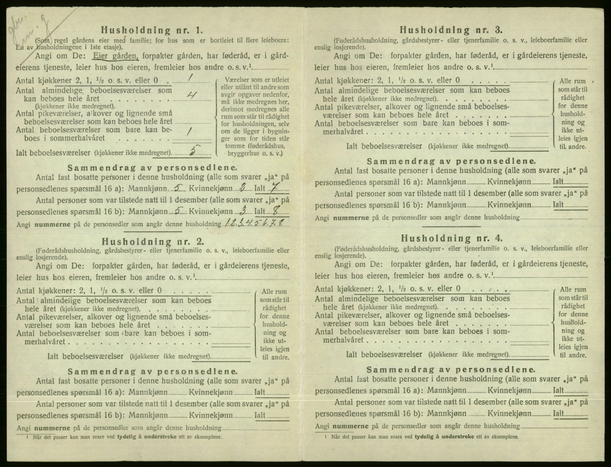 SAB, 1920 census for Voss, 1920, p. 2692