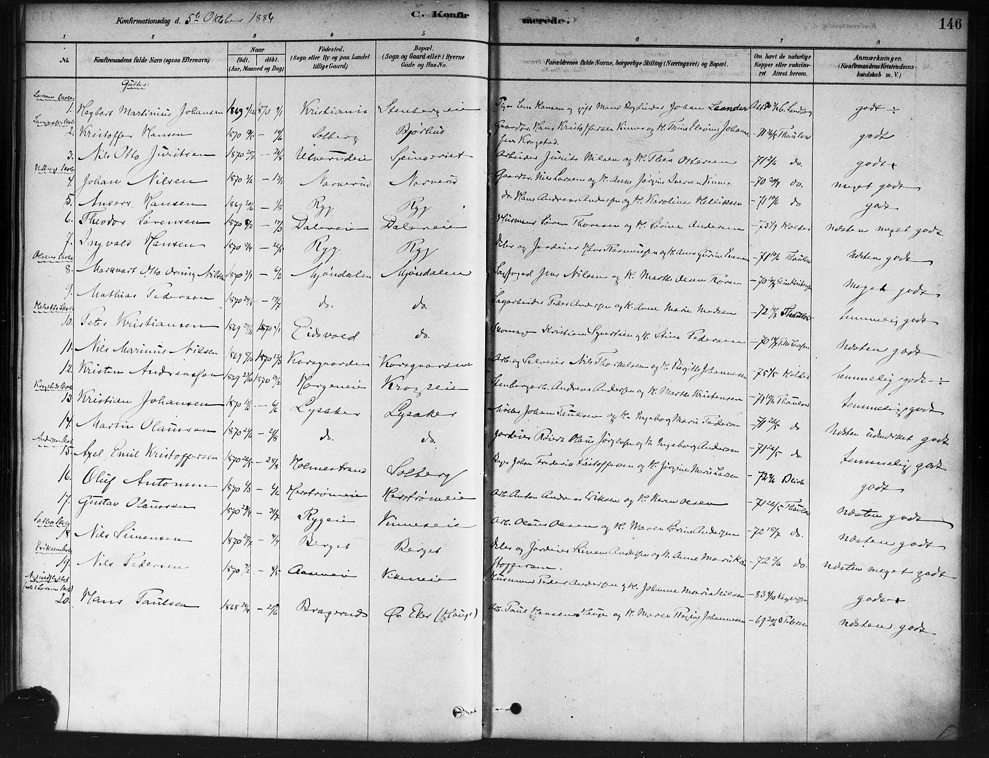 Nedre Eiker kirkebøker, AV/SAKO-A-612/F/Fa/L0002: Parish register (official) no. 2, 1878-1885, p. 146