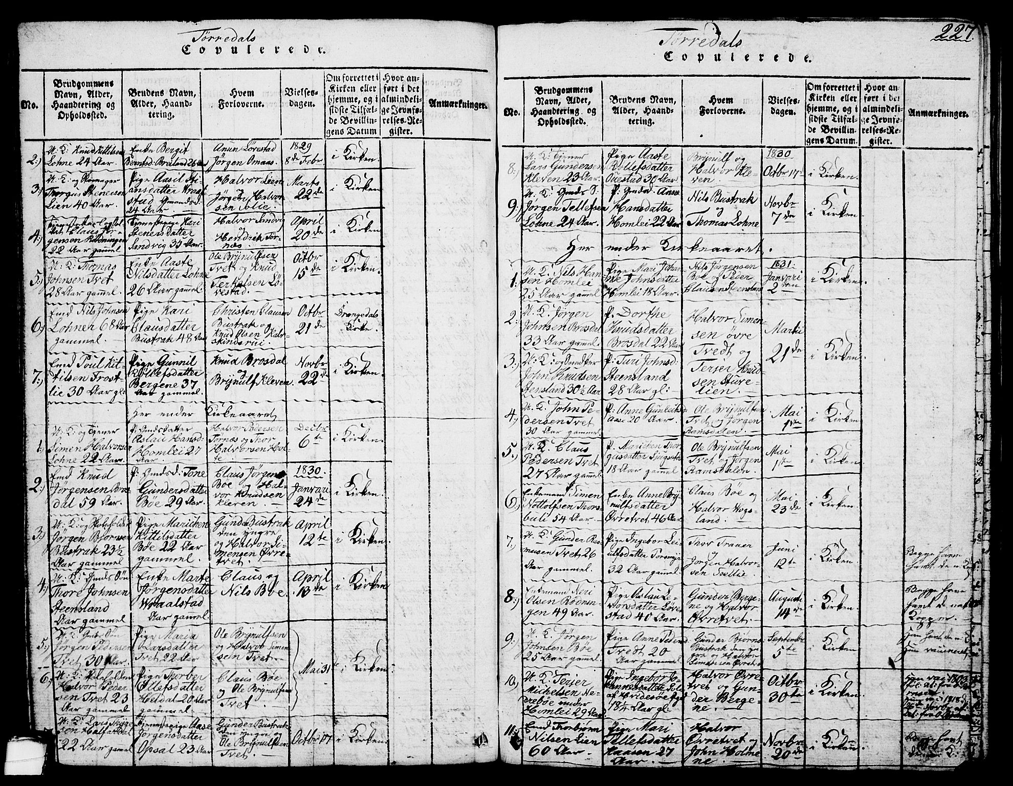 Drangedal kirkebøker, SAKO/A-258/G/Ga/L0001: Parish register (copy) no. I 1 /2, 1814-1856, p. 227