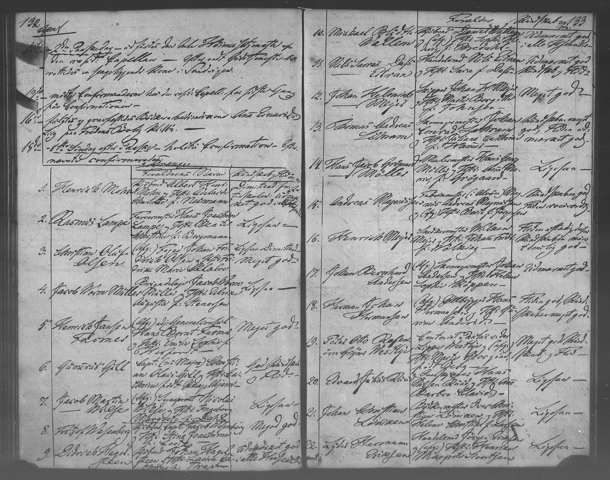 Korskirken sokneprestembete, SAB/A-76101/H/Haa/L0067: Curate's parish register no. A 2, 1844-1854, p. 132-133
