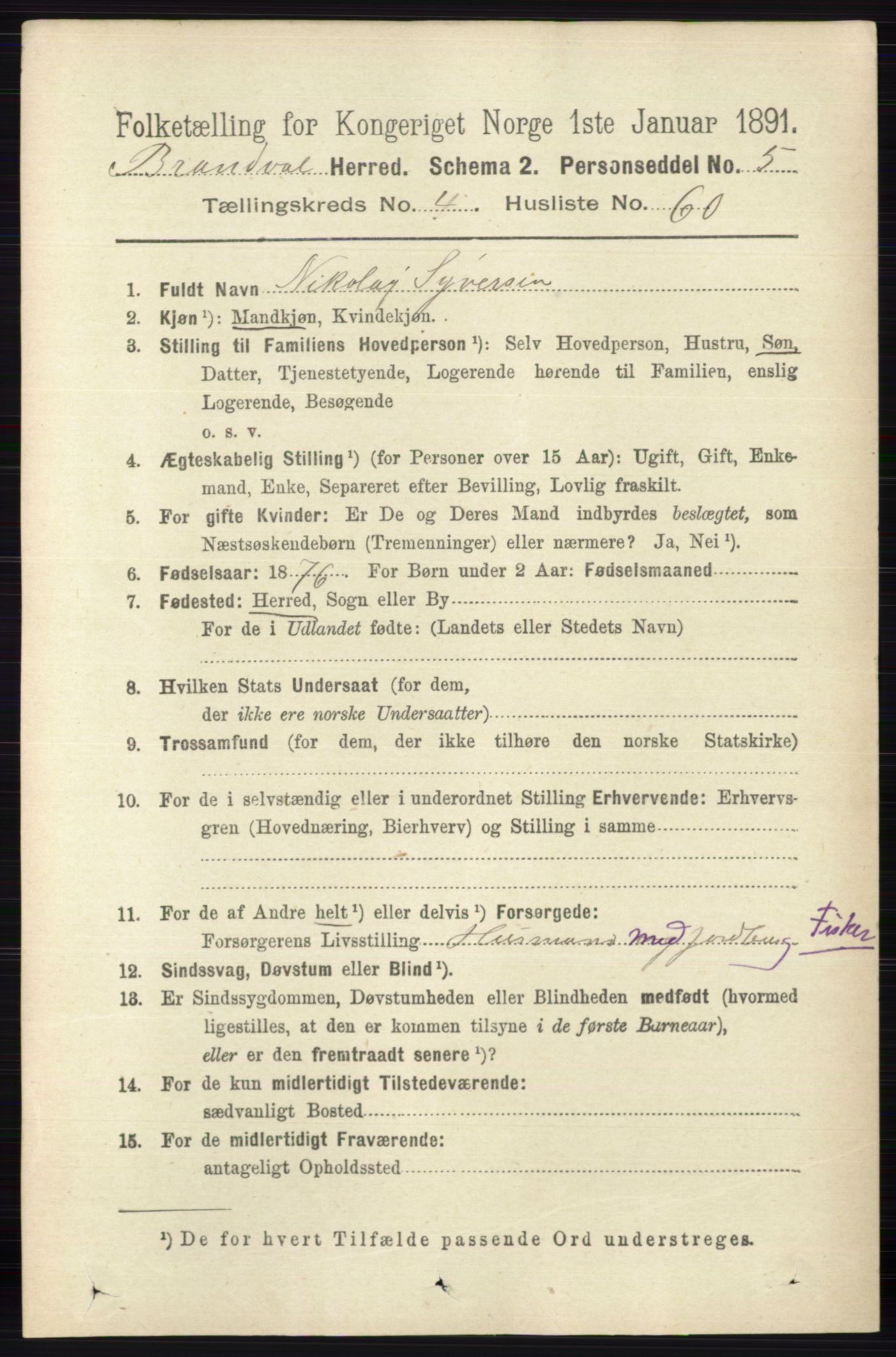 RA, 1891 census for 0422 Brandval, 1891, p. 2101