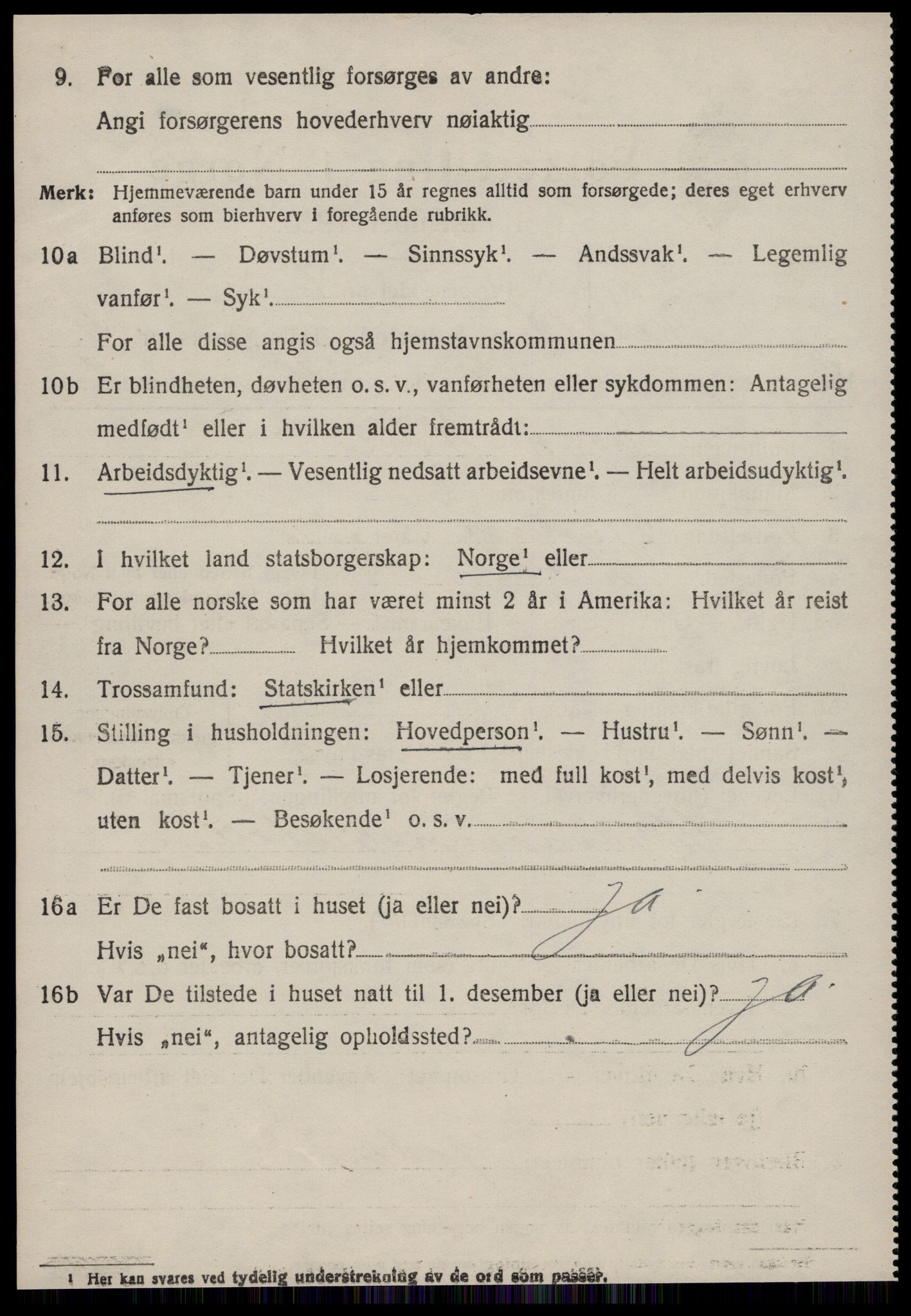 SAT, 1920 census for Nesset, 1920, p. 2207
