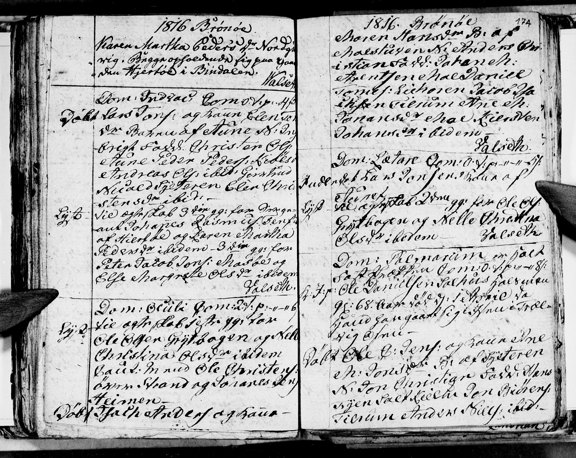 Ministerialprotokoller, klokkerbøker og fødselsregistre - Nordland, AV/SAT-A-1459/813/L0209: Parish register (copy) no. 813C01, 1803-1821, p. 174